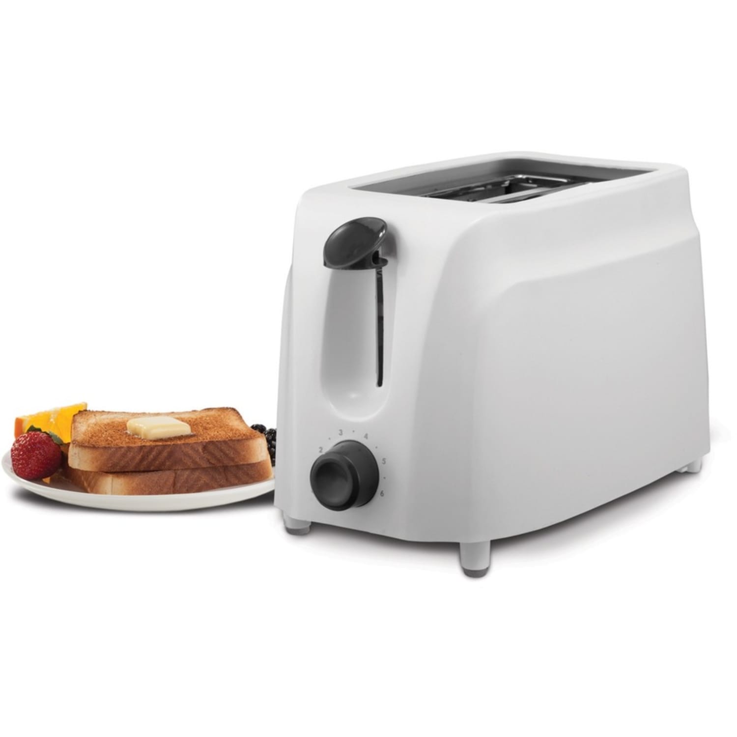 Brentwood TS-260W 2 Slice Cool Touch Toaster in White - 760 W - Toast, Browning - White - Image 3