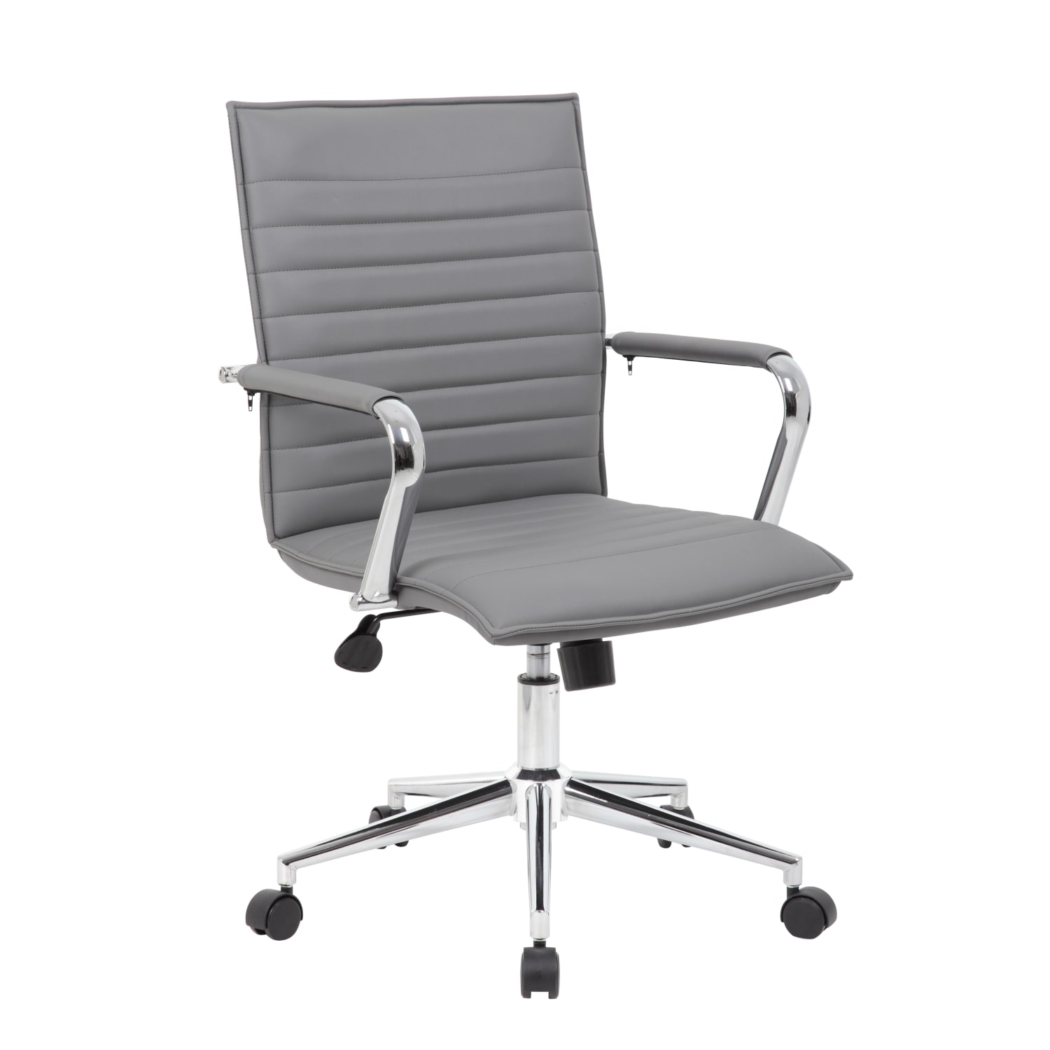 Boss Office Products Sleek Ribbed Task Chair, Gray