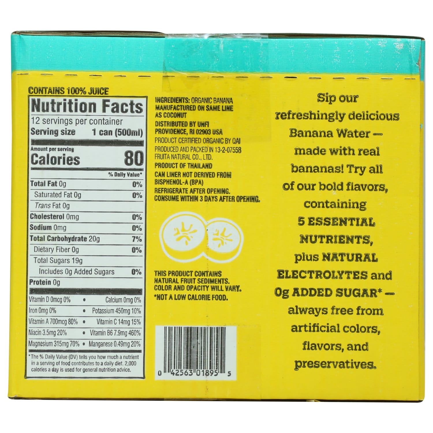 Woodstock Organic Banana Water, 16.9 Oz, Total Qty 12 - Image 5