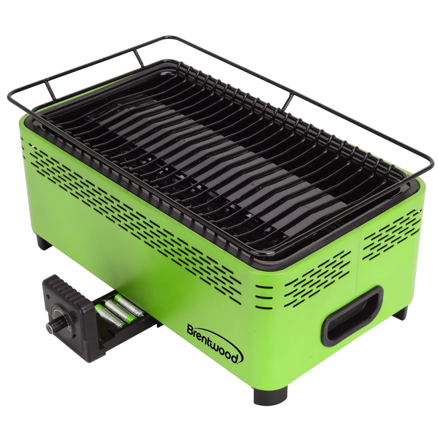 Brentwood Non-Stick Smokeless Portable BBQ, 10-3/4inH x 18inW x 8-1/4inD, Green - Image 6