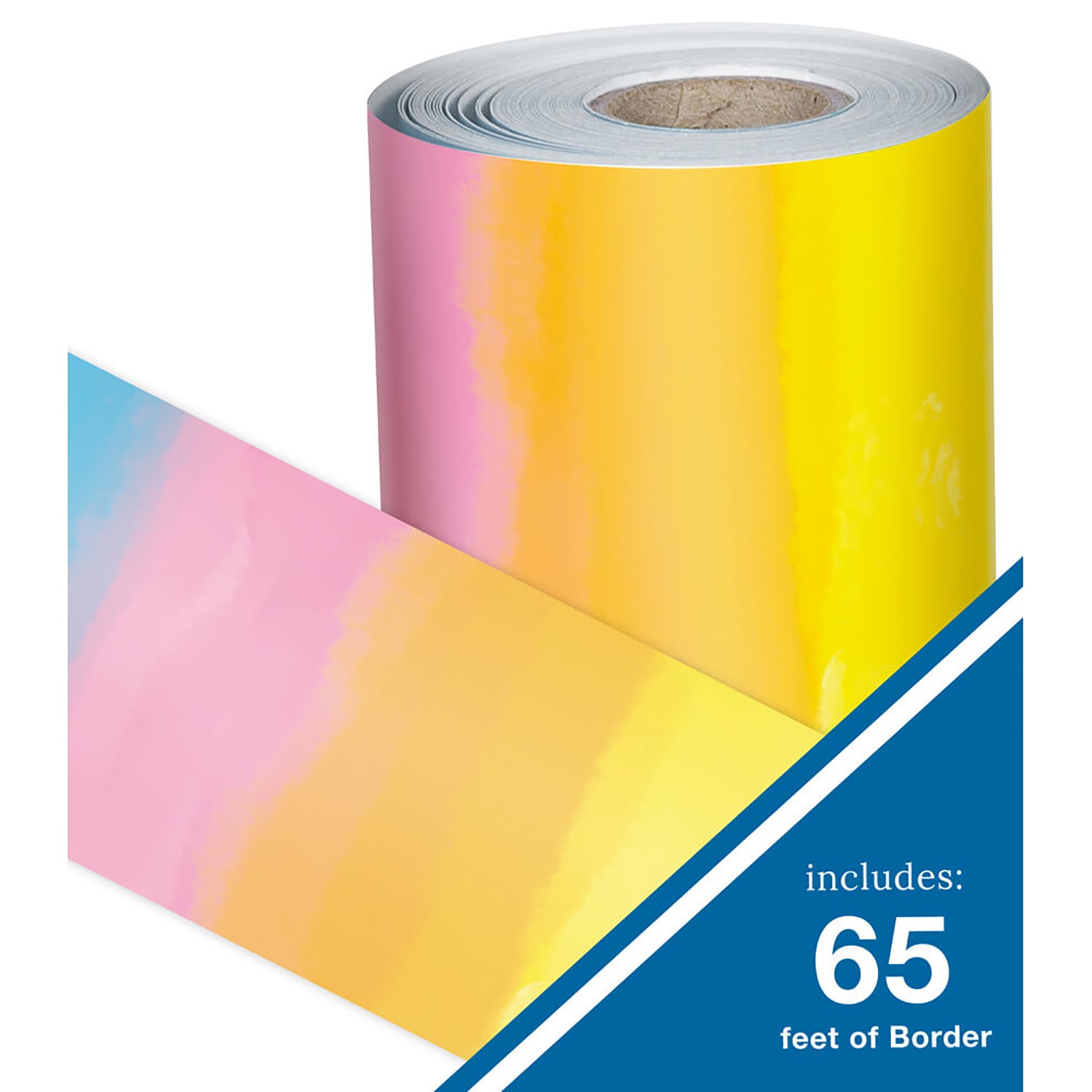 Carson Dellosa Rolled Straight Bulletin Board Borders, Happily Ever Elementary Creatively Inspired Watercolor, 65ft Per Roll, Pack Of 3 Rolls - Image 5