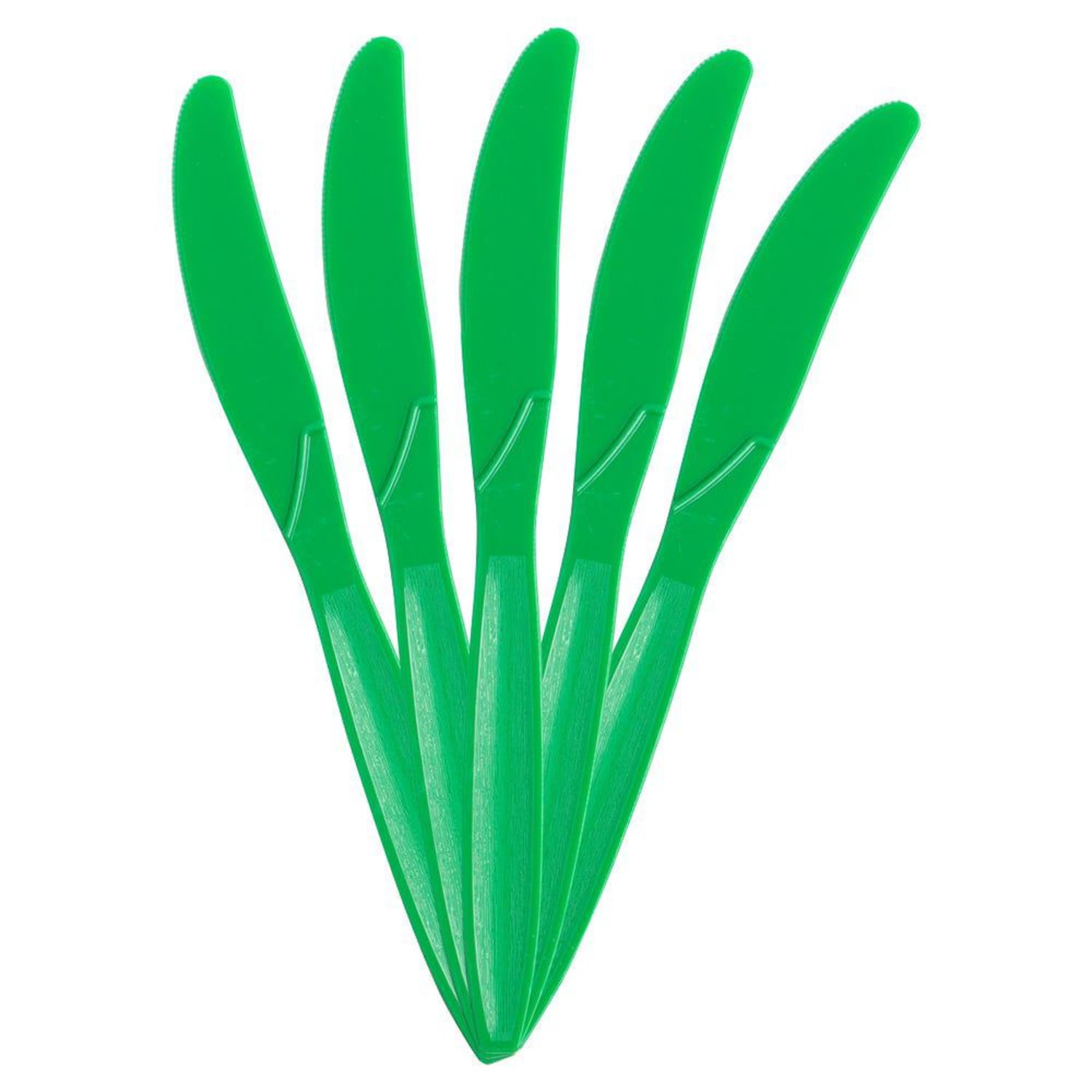 JAM PAPER Big Party Pack of Premium Plastic Knives, Green, 100 Disposable Knives/Box - Image 3