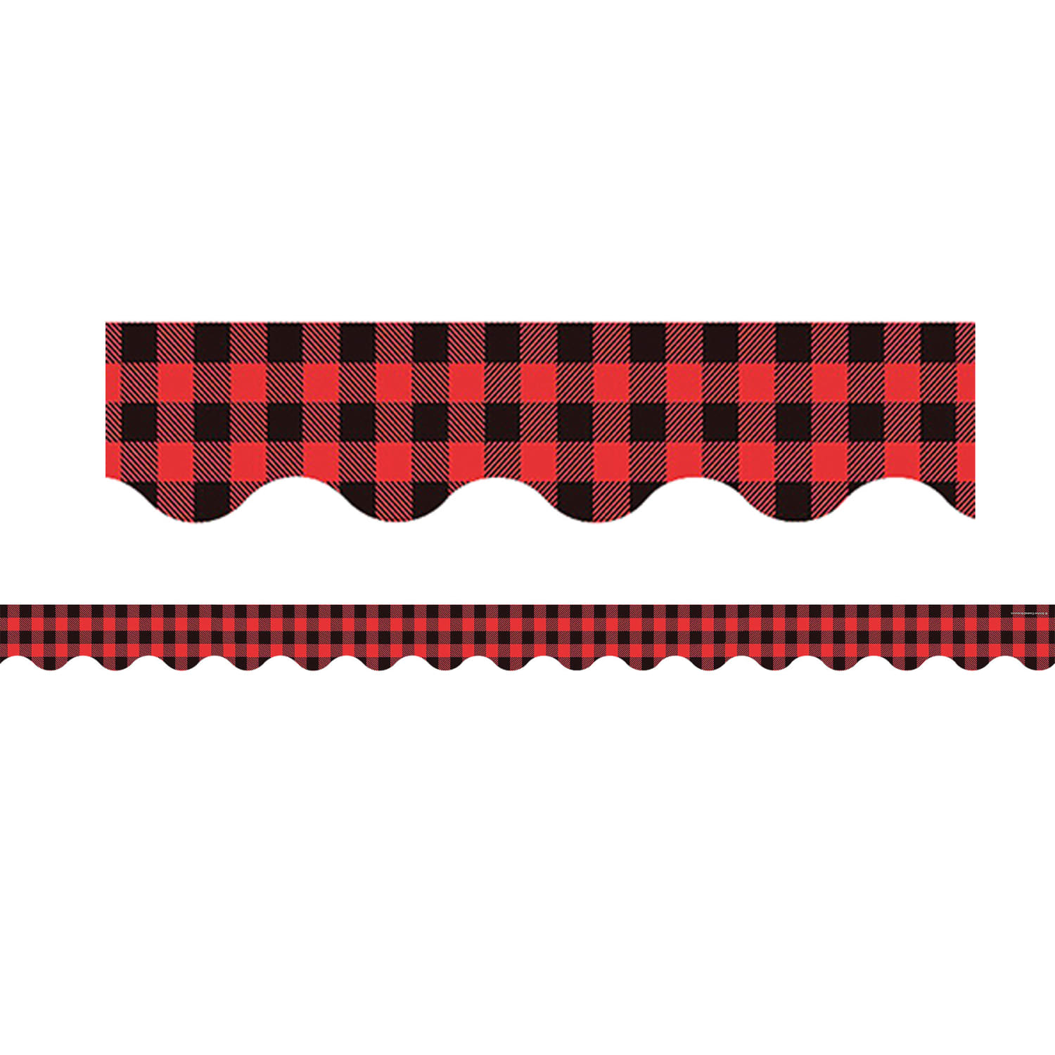 Teacher Created Resources Scalloped Border Trim Packs, 35', Red/Black Gingham, Set Of 6 Packs - Image 3