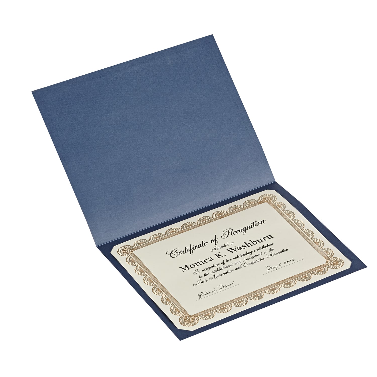 Southworth Certificate Jackets, Navy/Gold Foil Border, Pack Of 5 - Image 4