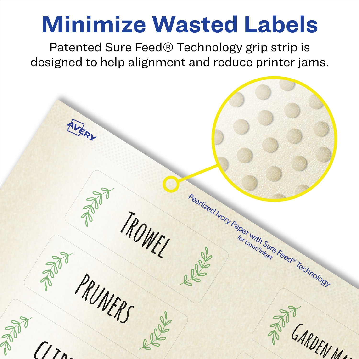 Avery Pearlized Permanent Labels With Sure Feed, 94210-PIP100, Rectangle, 2/3in x 3-7/16in, Ivory, Pack Of 3,000 Labels - Image 5