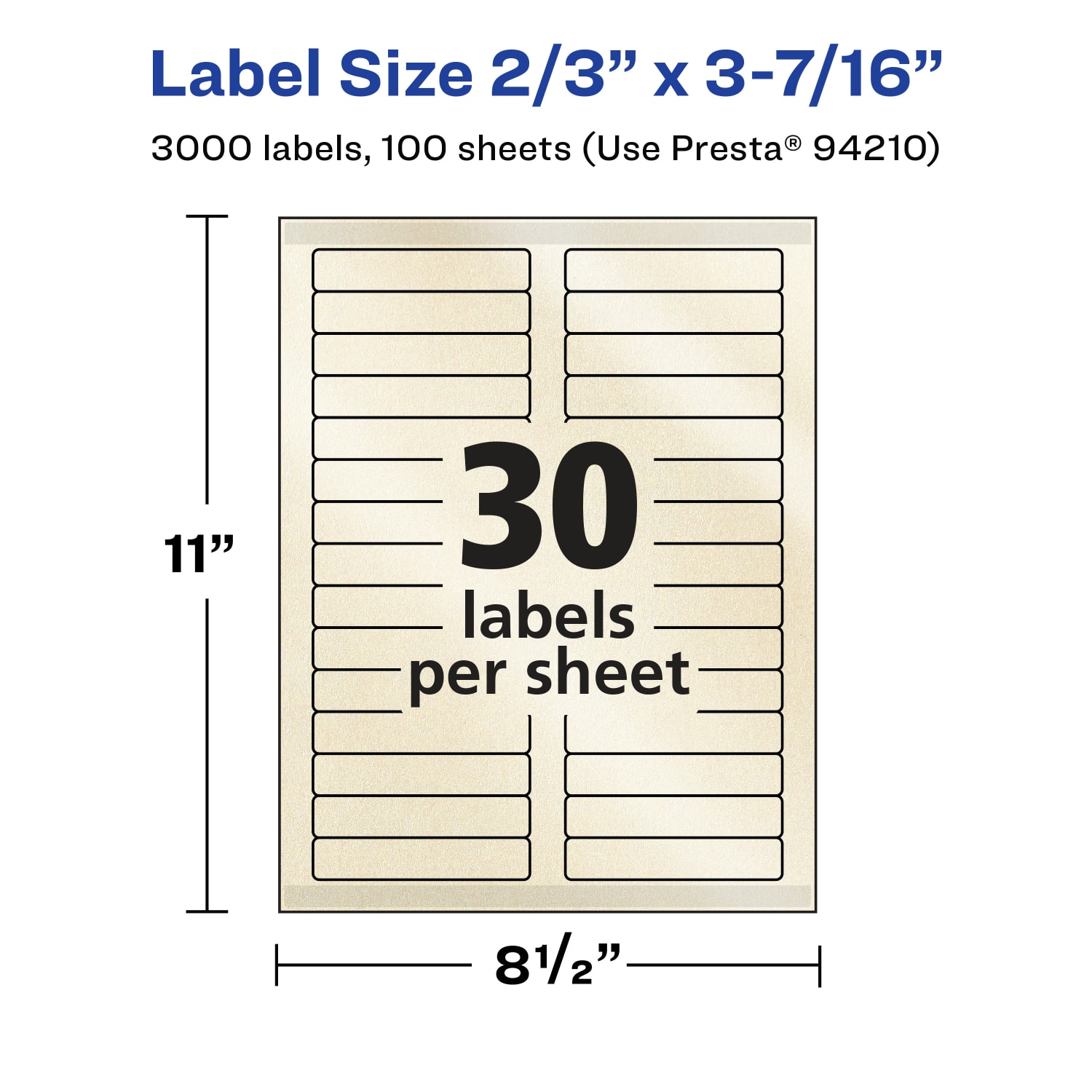 Avery Pearlized Permanent Labels With Sure Feed, 94210-PIP100, Rectangle, 2/3in x 3-7/16in, Ivory, Pack Of 3,000 Labels - Image 6