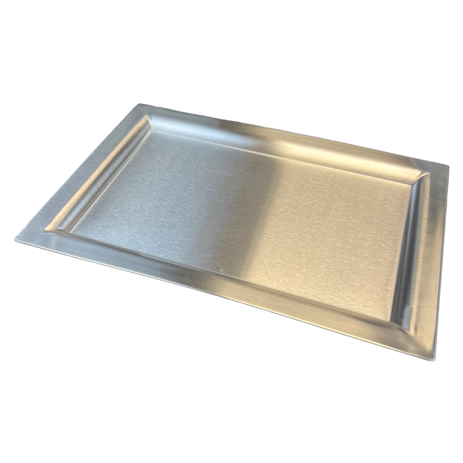 Hospitality Source Bar/Coffee Trays, 17in x 11-1/4in x 15/16in, Matte Silver, Set Of 12 Trays - Image 4