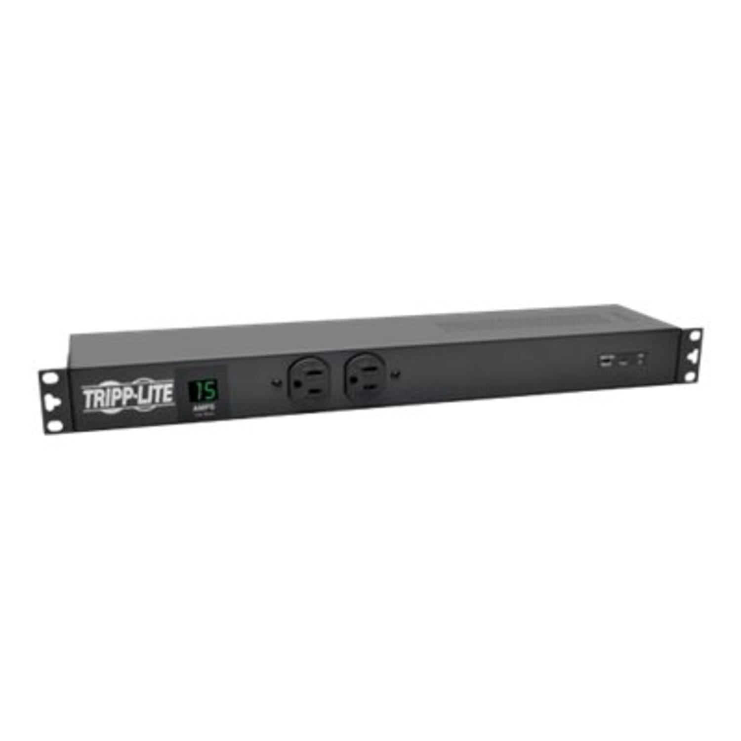 Tripp Lite PDU Metered Isobar Surge 120V 15A 5-15R 14 Outlet 5-15P 1URM - Horizontal rackmount - power distribution unit (rac - PDUMH15ISO - Image 3