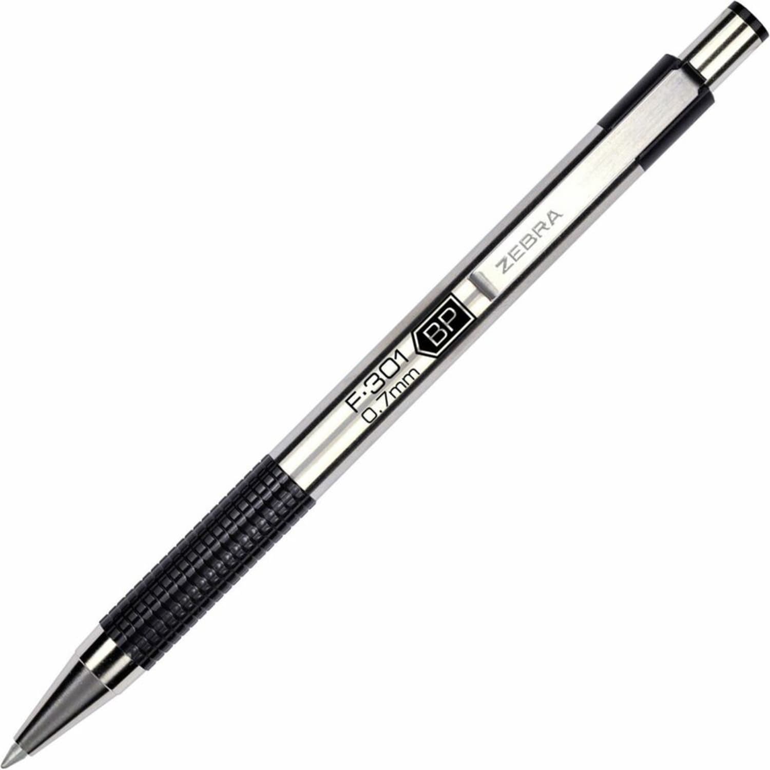 Zebra Pen Stainless Steel Ballpoint Pens, Fine Point, 0.7mm, Stainless Steel, Black, Pack of 12 - Image 3