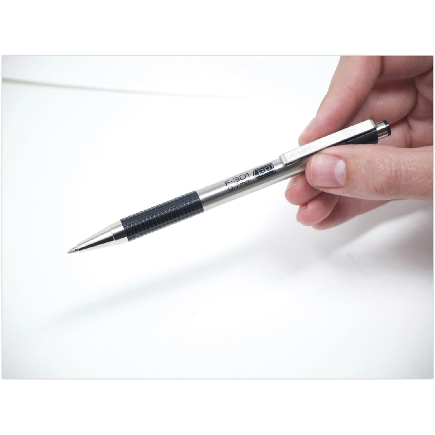 Zebra Pen Stainless Steel Ballpoint Pens, Fine Point, 0.7mm, Stainless Steel, Black, Pack of 12 - Image 5