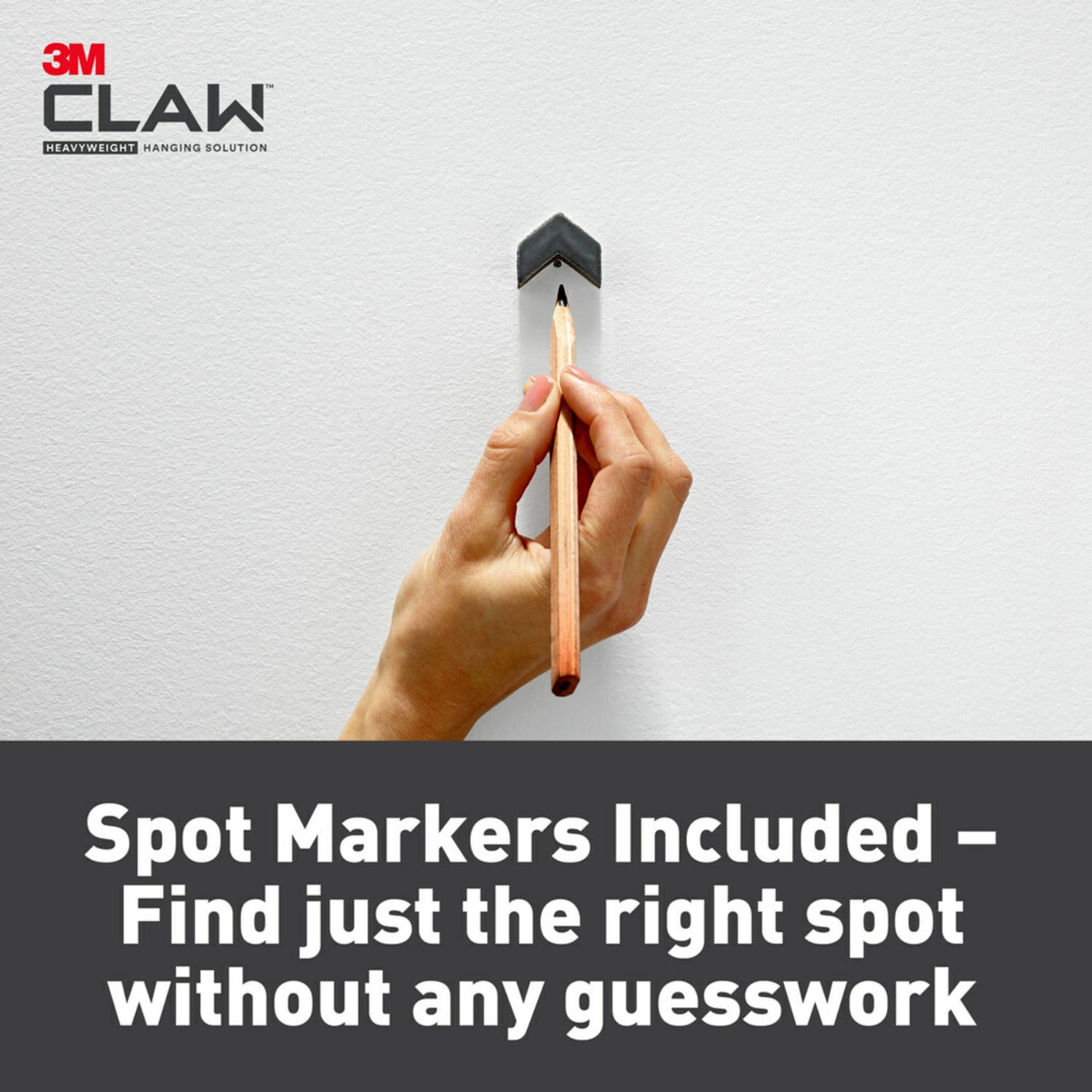 3M CLAW 65 lb. Drywall Picture Hanger with Spot Marker, Gray, 2 Hangers, 2 Spot Markers - Image 4