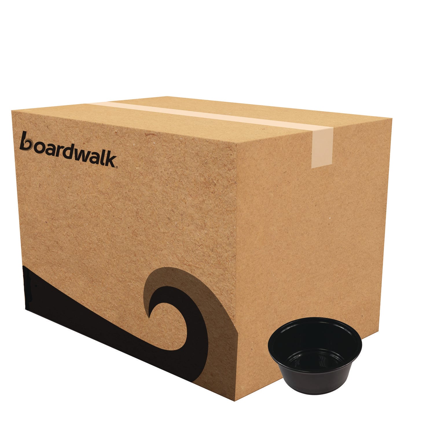 Boardwalk Polypropylene Souffle/Portion Cups, 3.25 Oz, 3inH x 3inW x 3inD, Black, Pack Of 2,500 Cups