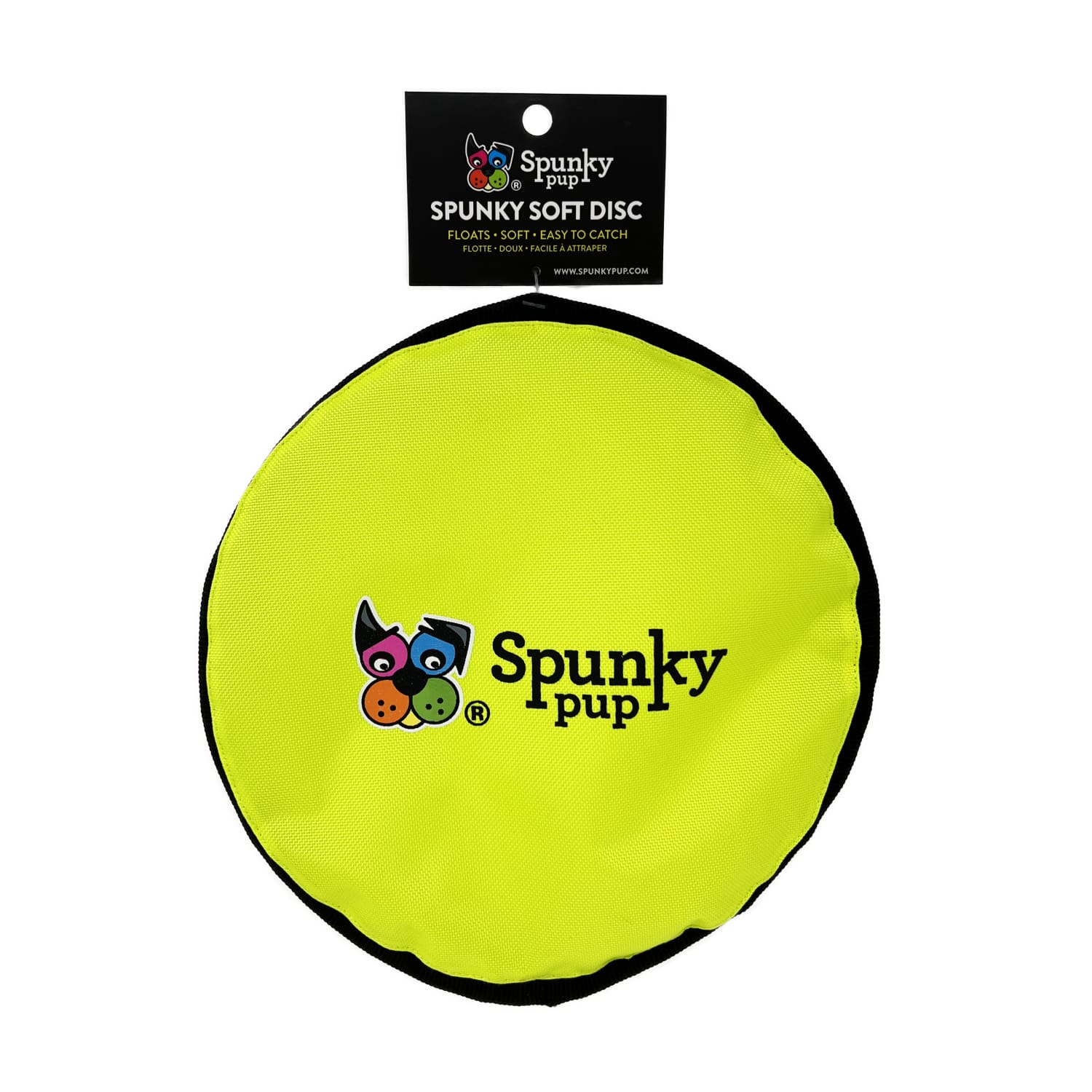 Spunky Pup Soft Disc, 9-1/2in x 9-1/2in x 1/8in, Yellow