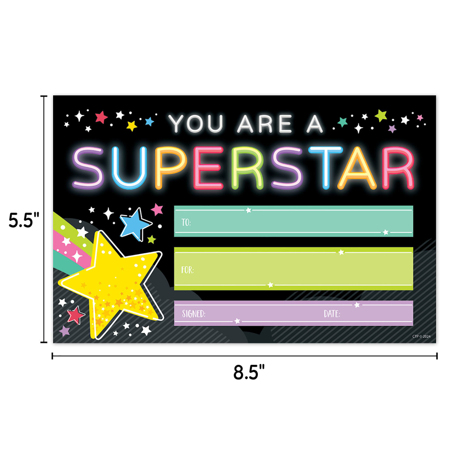 Creative Teaching Press Awards, Star Bright Superstar, 30 Awards Per Pack, Set Of 6 Packs - Image 5