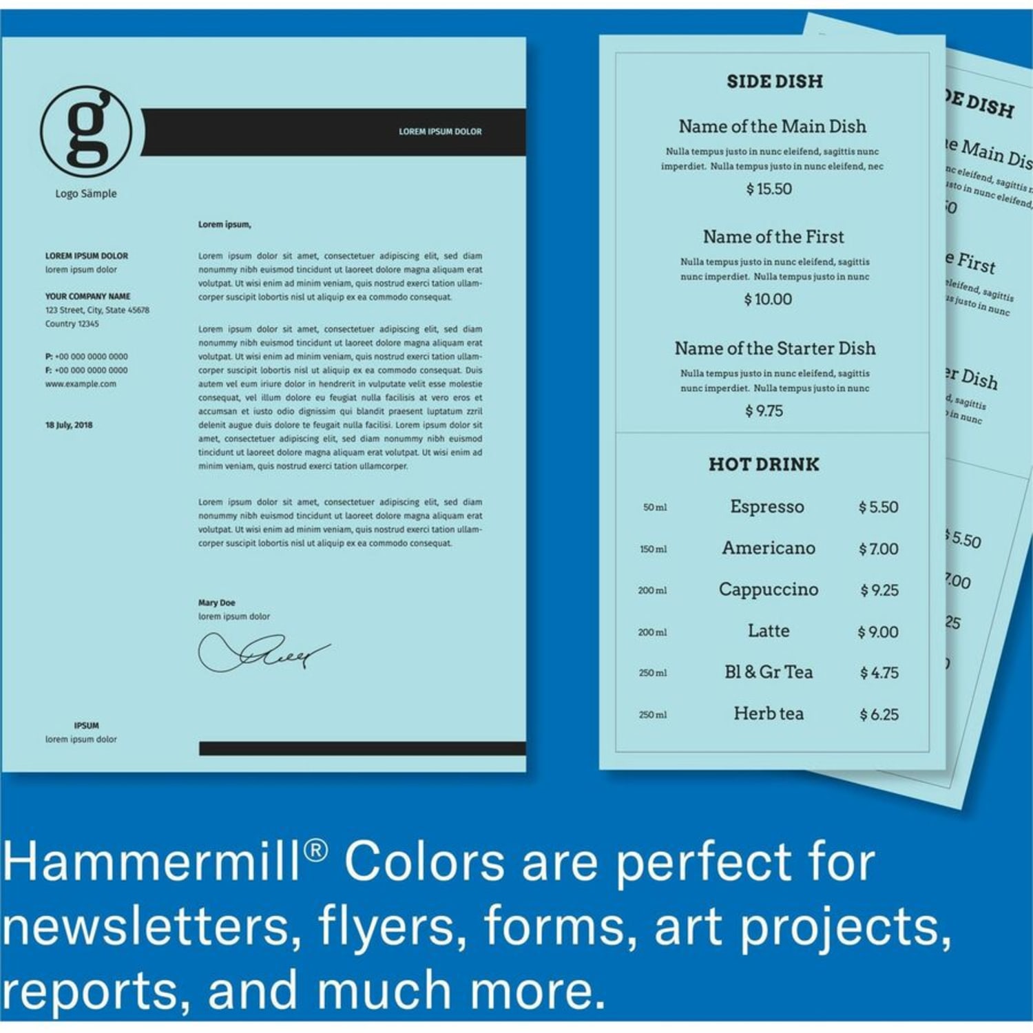 Hammermill Colors Color Multi-Use Printer & Copy Paper, 1 Ream, Blue, Letter (8.5in x 11in), 500 Sheets Per Ream, 24 Lb - Image 3