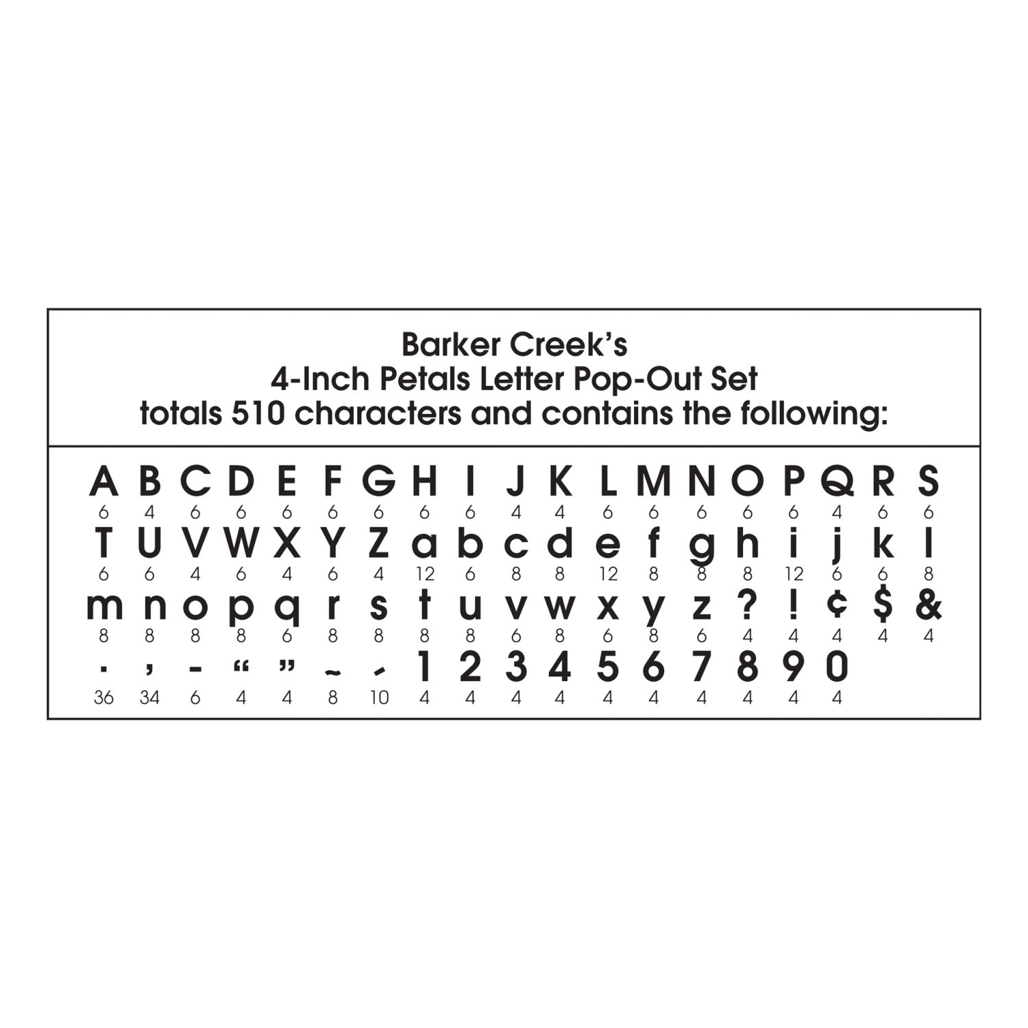 Barker Creek Letter Pop-Outs, 4in, Petals, 255 Characters Per Pack, Set Of 2 Packs - Image 5