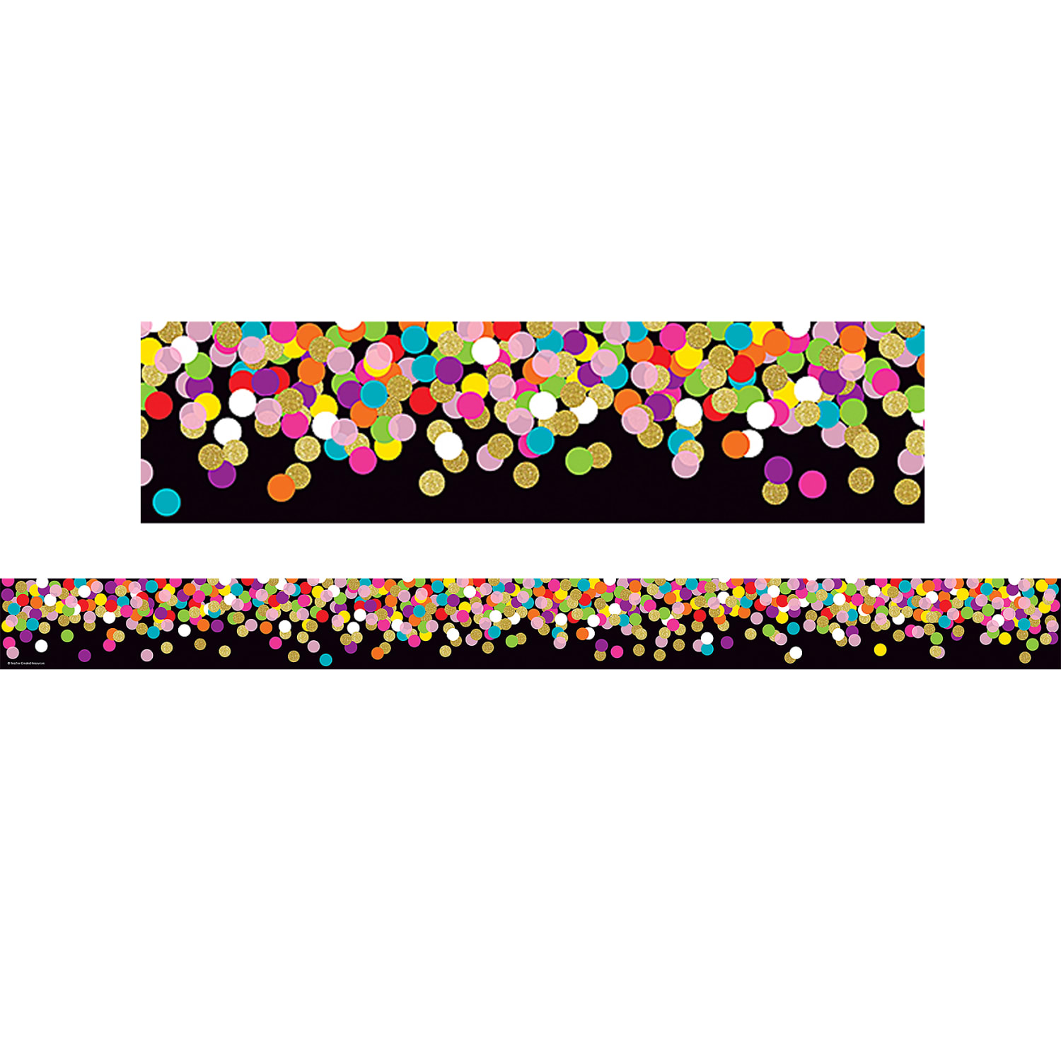 Teacher Created Resources Straight Border Trim Rolls, 50', Colorful Confetti/Black, Pack Of 3 Rolls - Image 3