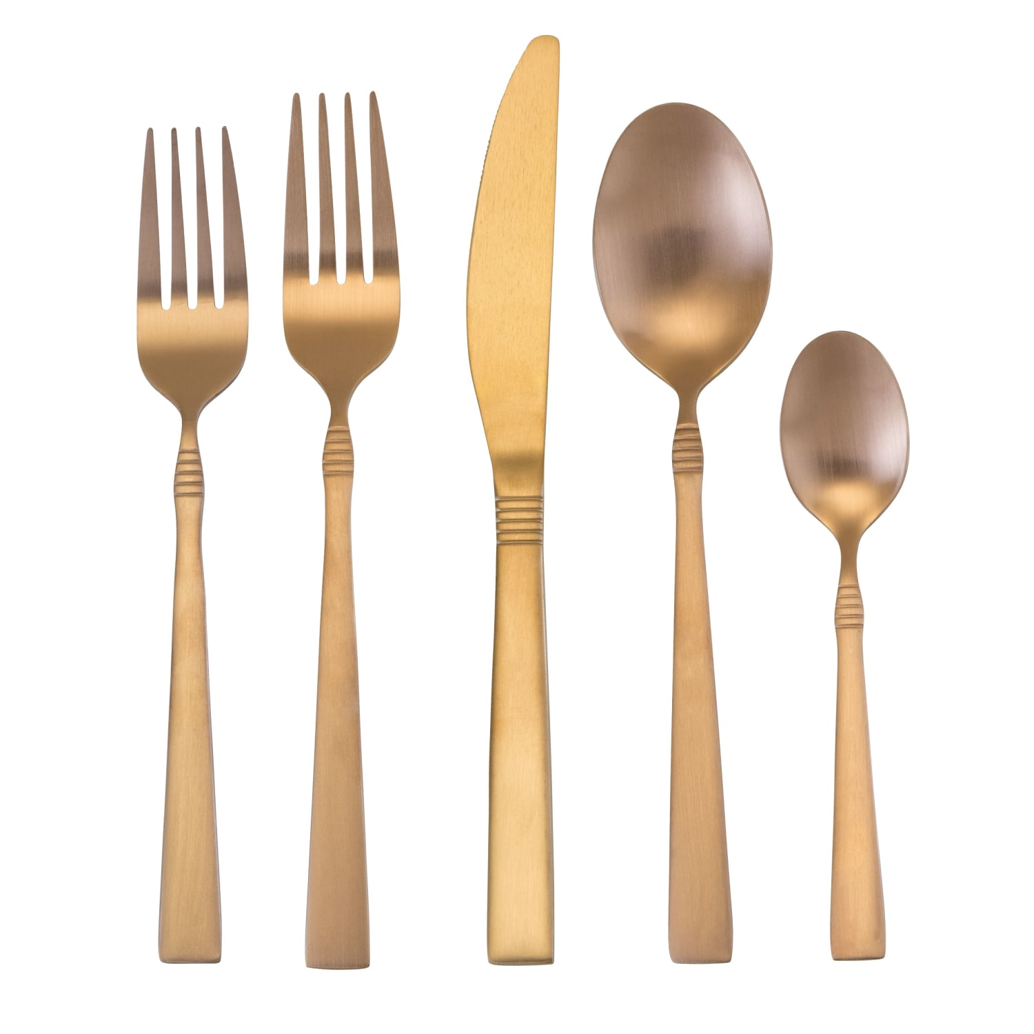 MegaChef Cravat 20-Piece Stainless-Steel Flatware Set, Matte Rose - Image 5