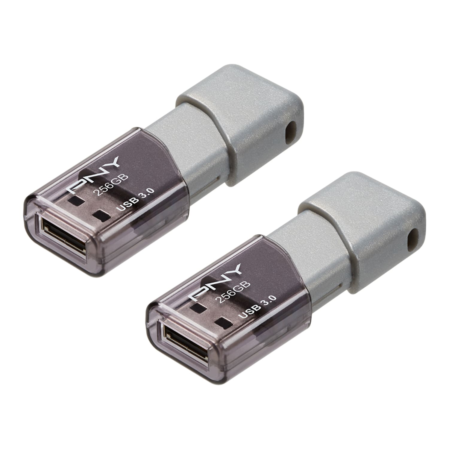 PNY Turbo Attache 3 USB 3.0 Flash Drives, 256GB, Silver, Pack Of 2 Flash Drives - Image 3