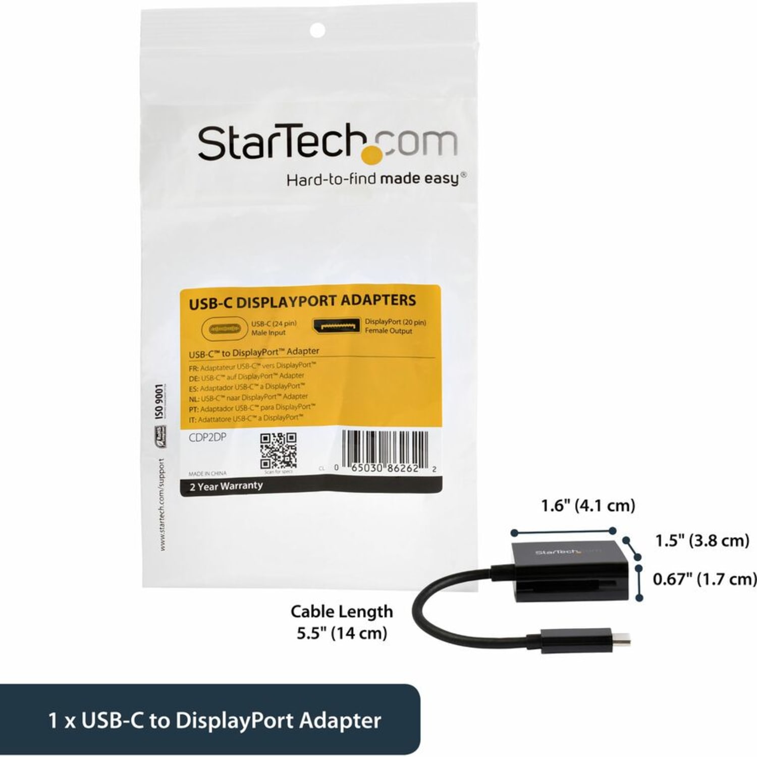 StarTech.com 4K 60Hz USB C To DisplayPort Adapter - Image 6