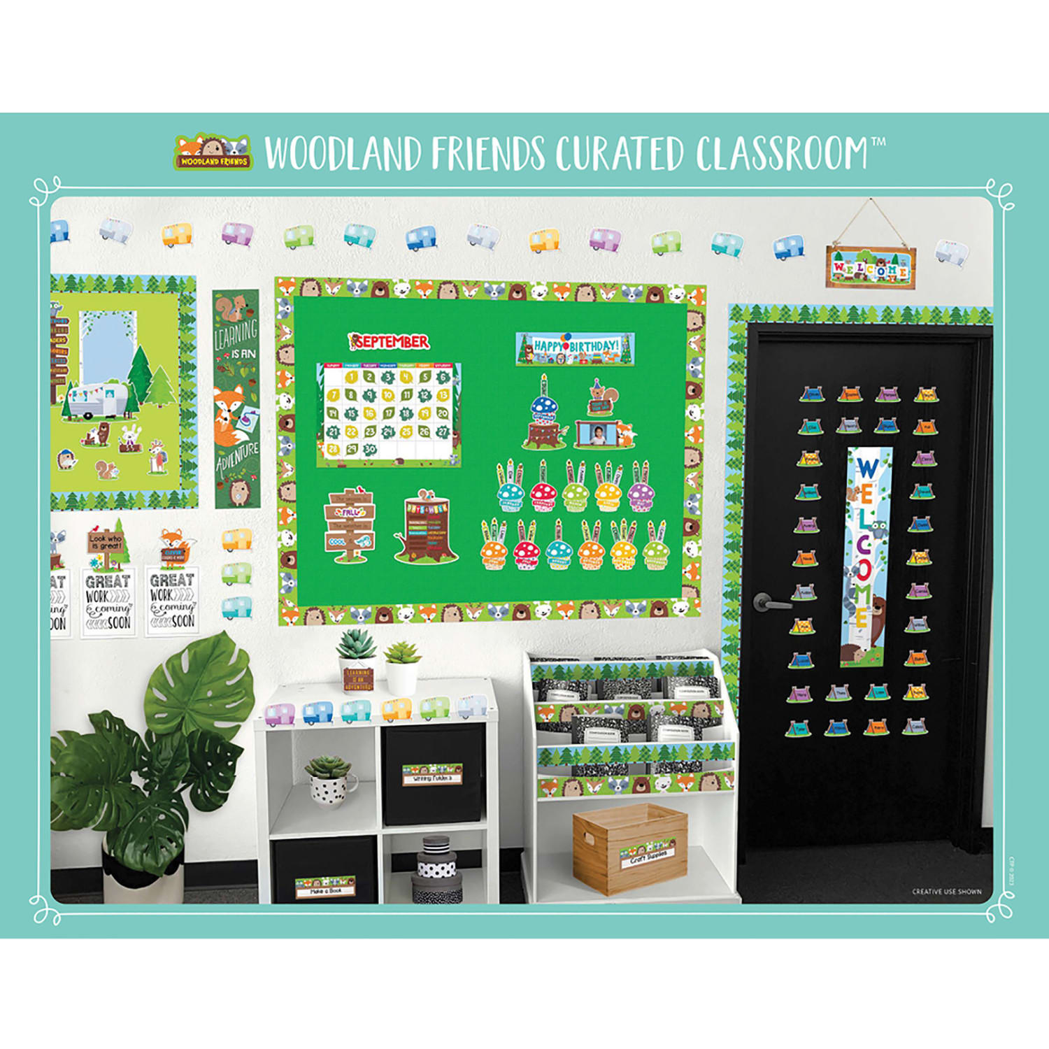 Creative Teaching Press Curated Classroom Woodland Friends Bulletin Board Set, Back To School, All Ages, Set Of 268 Pieces - Image 3