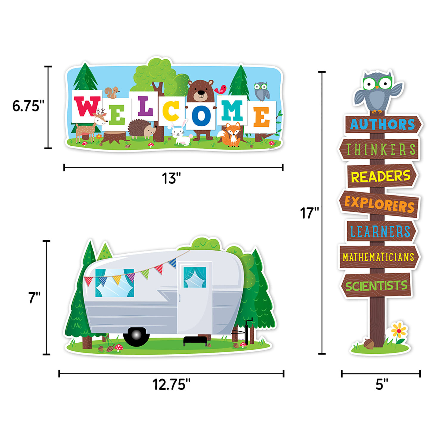 Creative Teaching Press Curated Classroom Woodland Friends Bulletin Board Set, Back To School, All Ages, Set Of 268 Pieces - Image 5