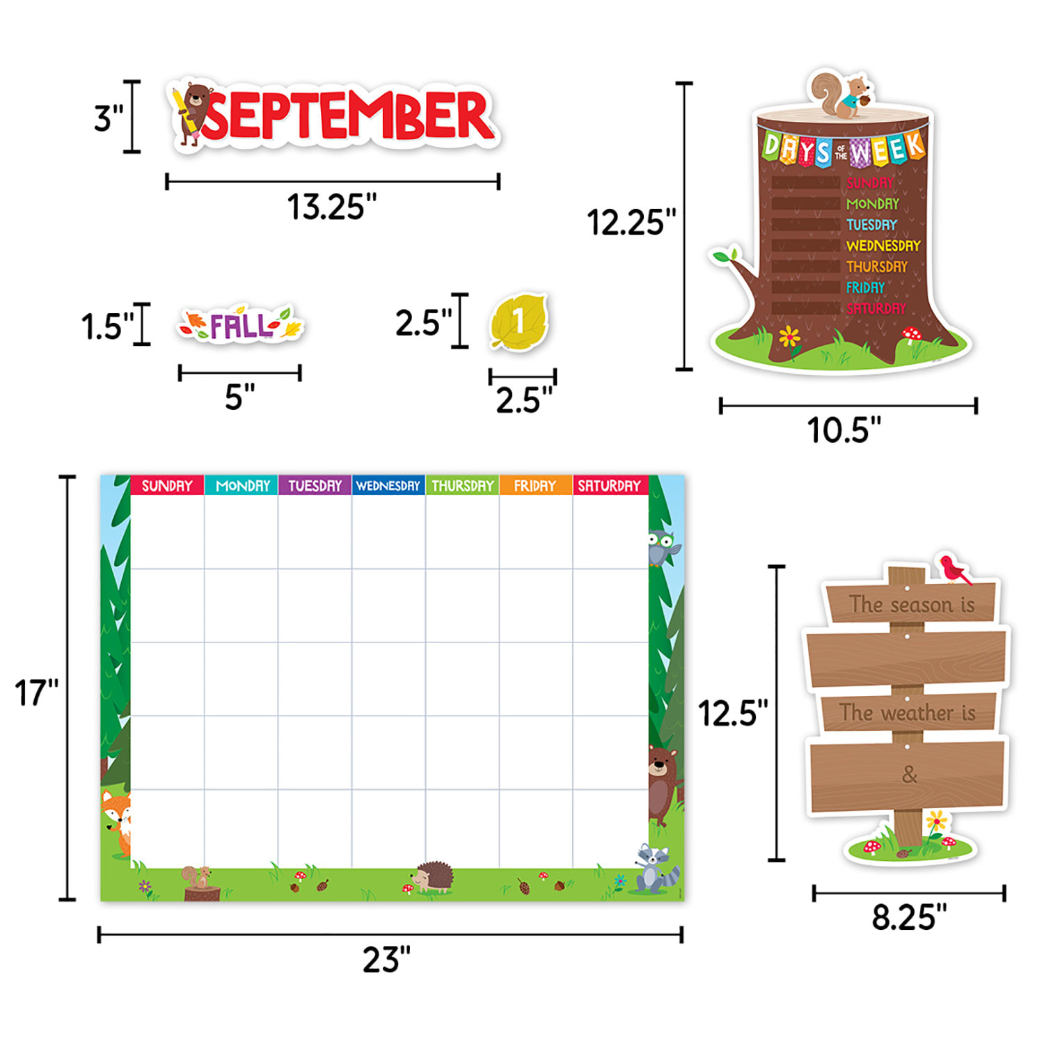 Creative Teaching Press Curated Classroom Woodland Friends Bulletin Board Set, Back To School, All Ages, Set Of 268 Pieces - Image 6