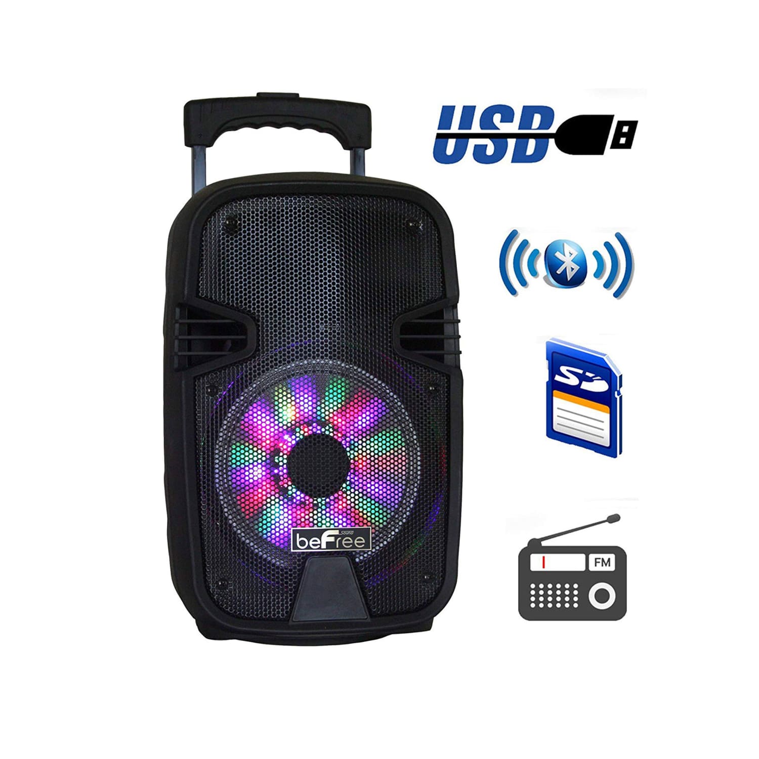 BeFree Sound Bluetooth Portable Party Speaker With Reactive Lights, 995100187M - Image 3