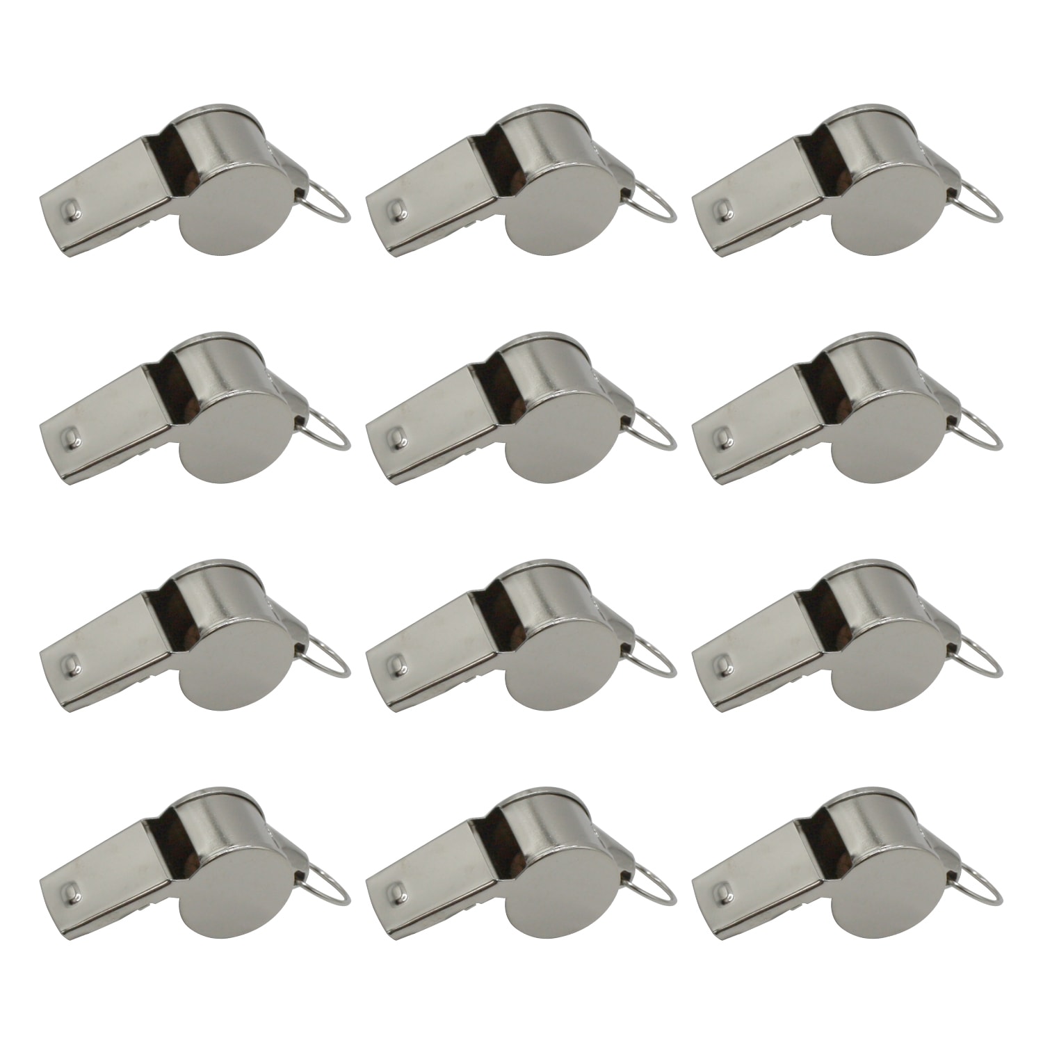 Champion Sports Medium Weight Metal Whistles, Silver, 12 Whistles Per Pack, Set Of 3 Packs - Image 3