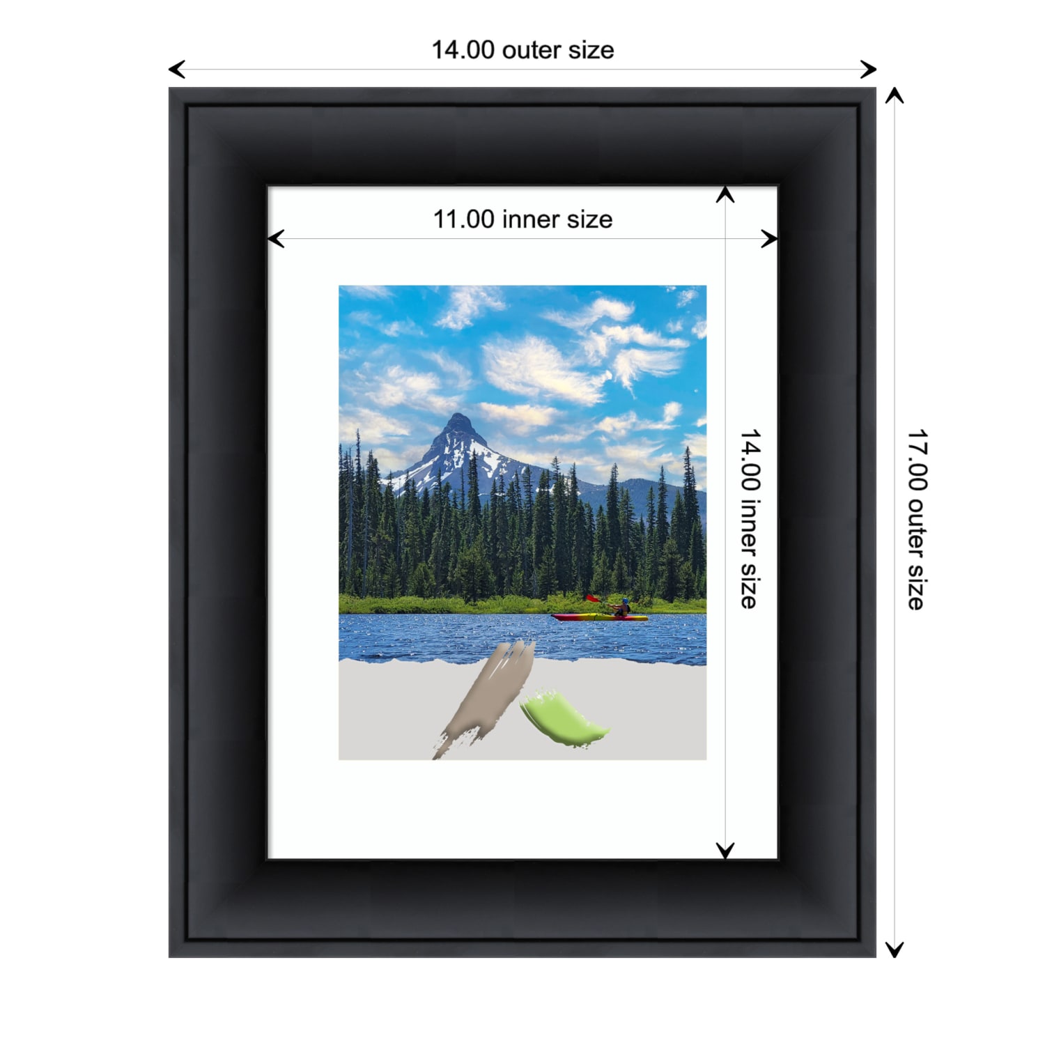 Amanti Art Nero Wood Picture Frame, Opening Size 14in x 17in (Matted To 11in x 14in), Black - Image 5