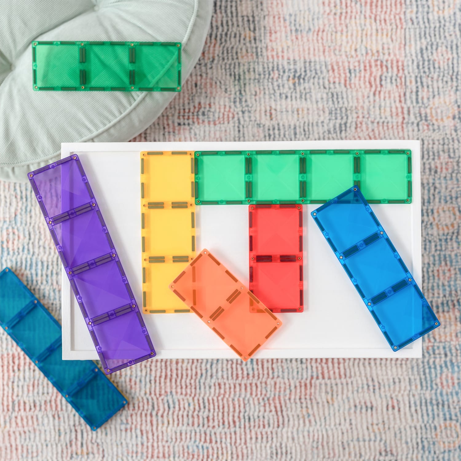 Connetix Magnetic Tiles Rainbow Rectangle Pack, 18 Pieces - Image 5