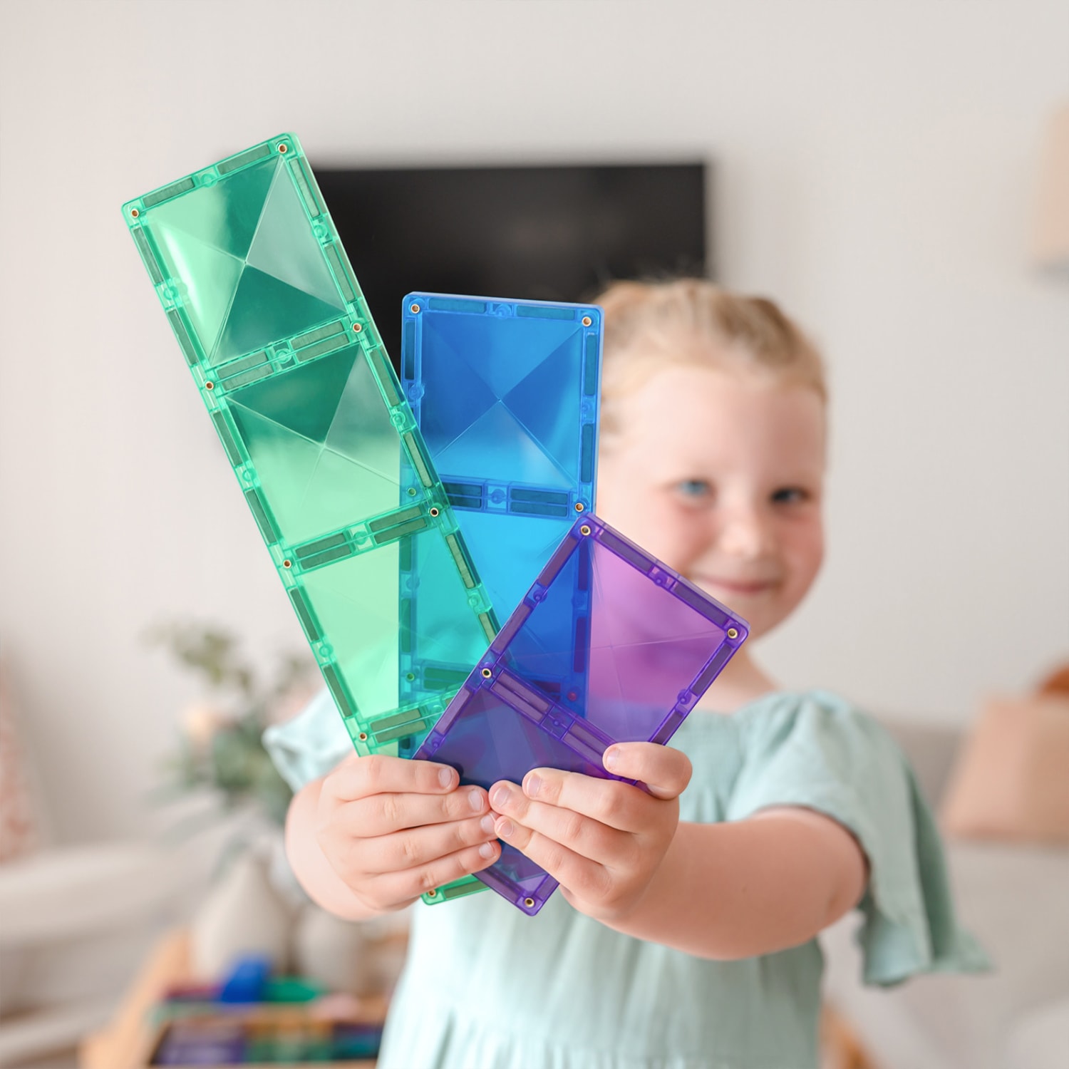 Connetix Magnetic Tiles Rainbow Rectangle Pack, 18 Pieces - Image 6