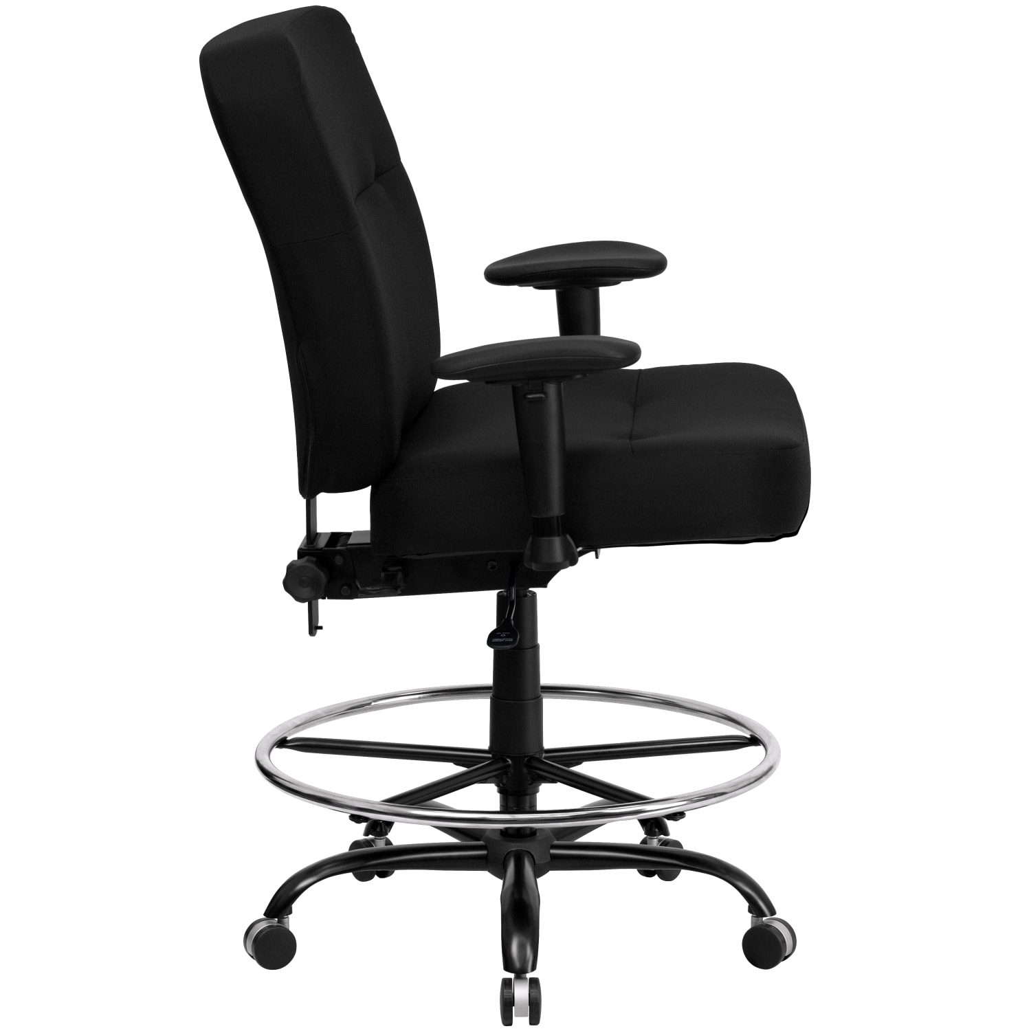 Flash Furniture HERCULES Series Big & Tall 400 lb. Rated Ergonomic Drafting Chair with Rectangular Back and Adjustable Arms Black - Image 10