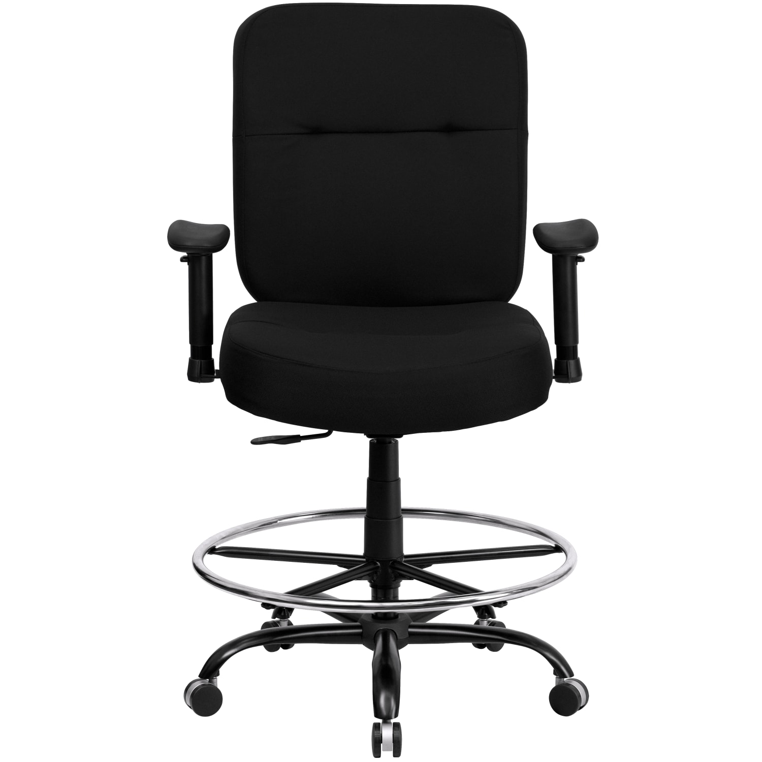 Flash Furniture HERCULES Series Big & Tall 400 lb. Rated Ergonomic Drafting Chair with Rectangular Back and Adjustable Arms Black - Image 11