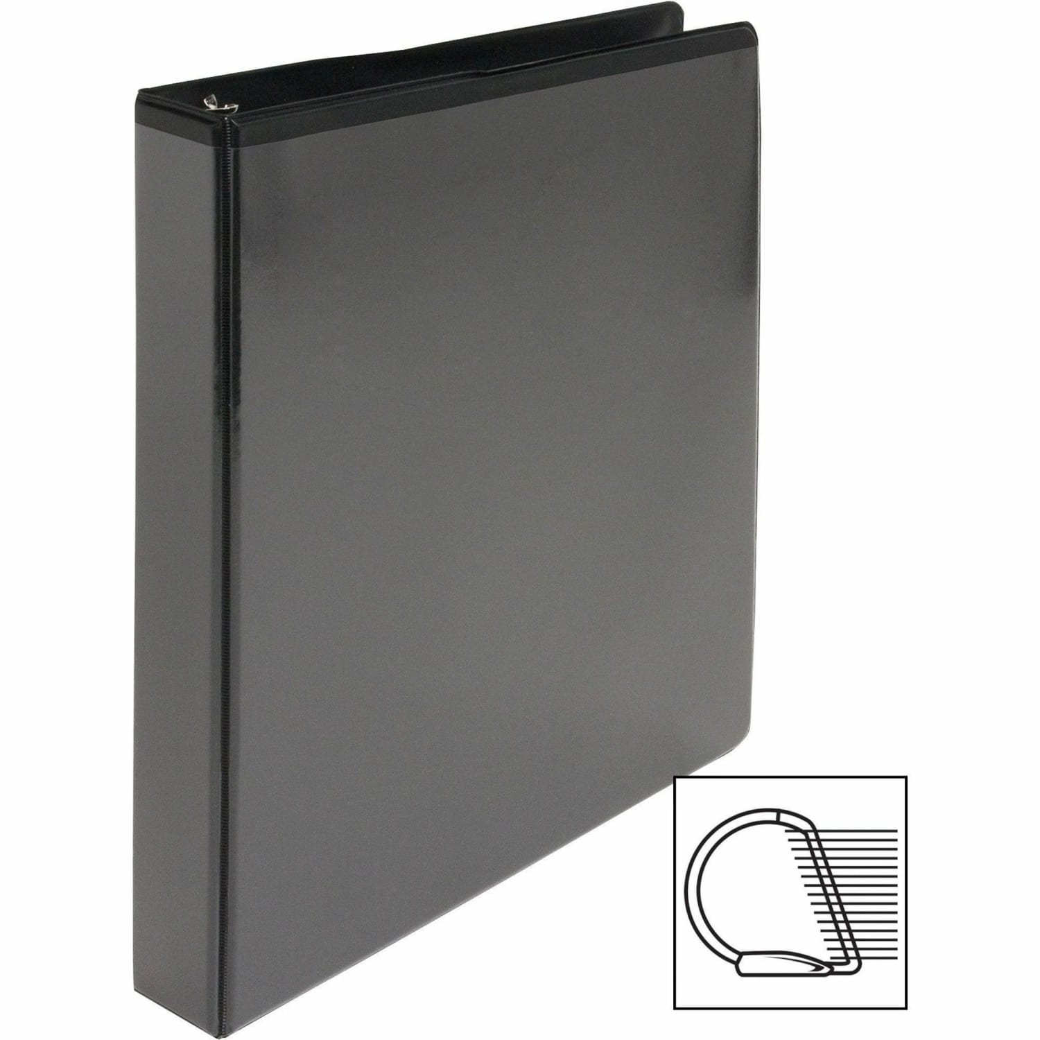 Business Source Basic View 3-Ring Binder, 1in D-Rings, Black - Image 3