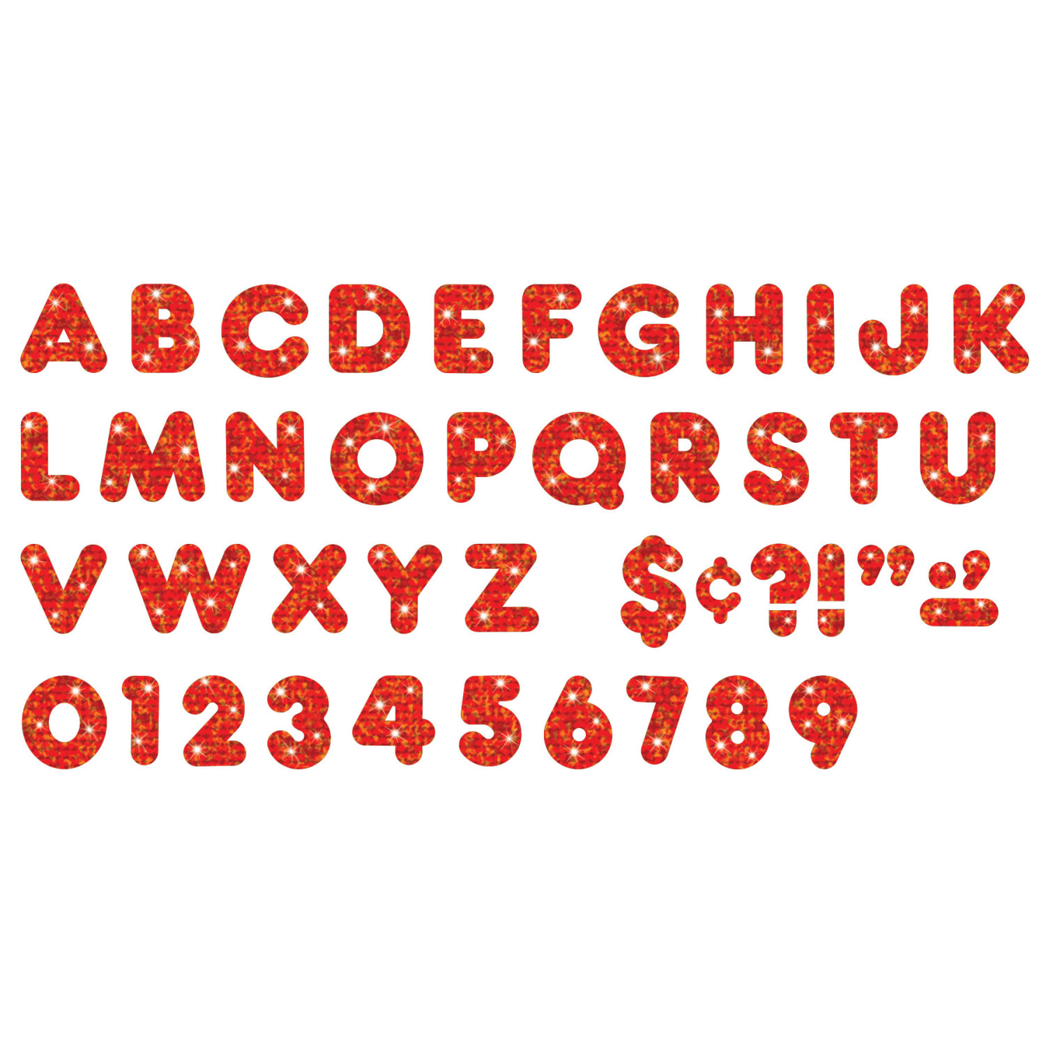 TREND Ready Letters, 4in, Casual Uppercase, Red Sparkle, Set Of 3 Packs - Image 3