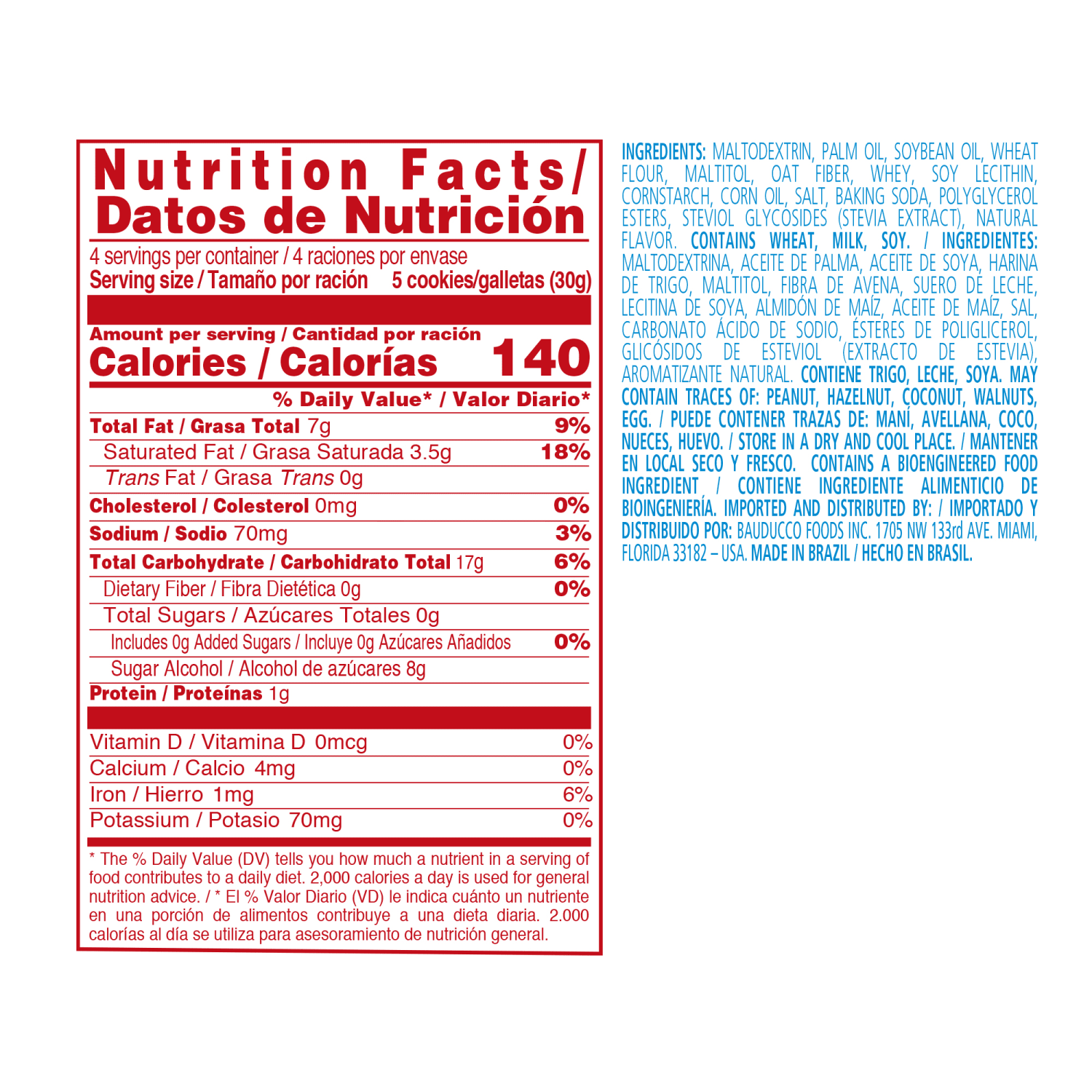 Bauducco Foods Sugar-Free Vanilla Wafers, 5. oz, Case Of 18 Packages - Image 5