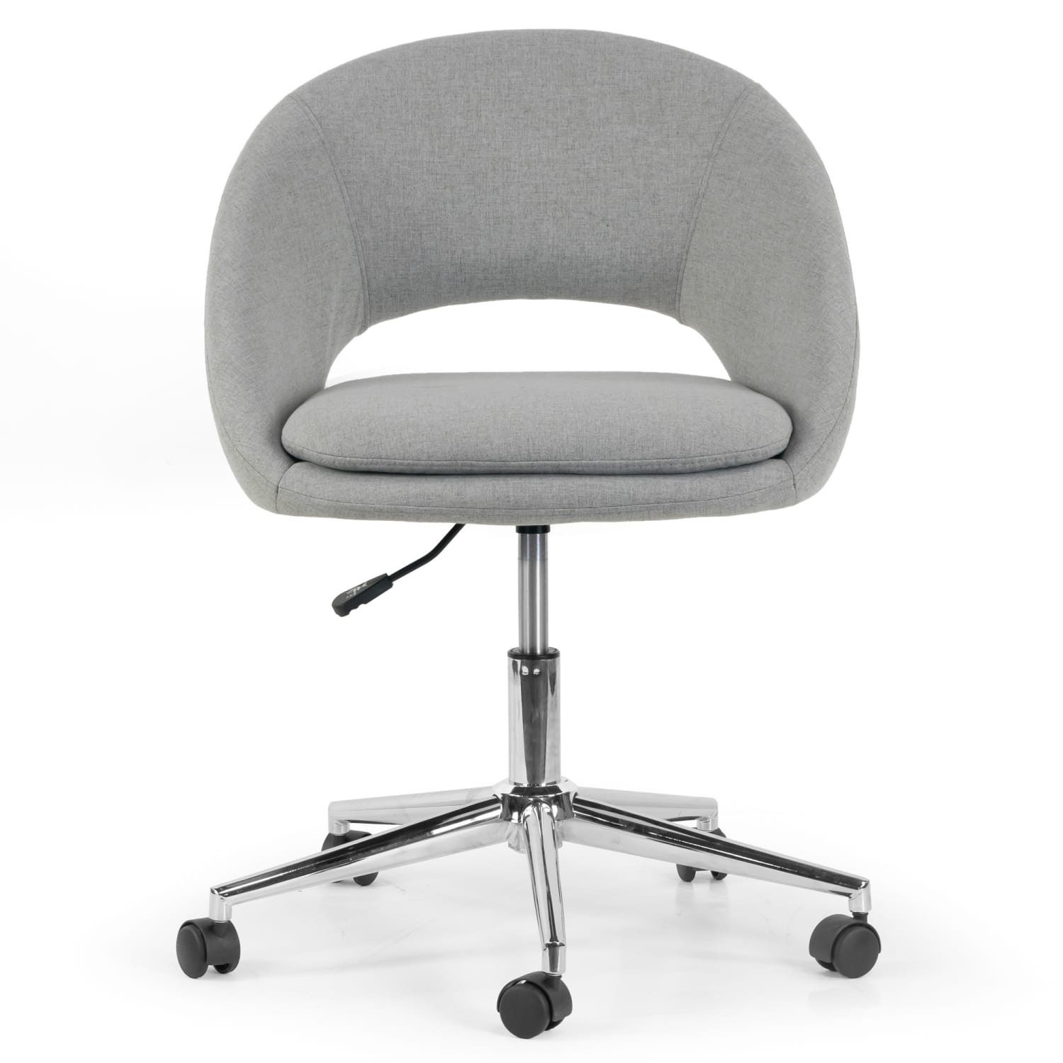 Glamour Home Aura Ergonomic Fabric Low-Back Adjustable Height Swivel Office Task Chair, Gray - Image 3