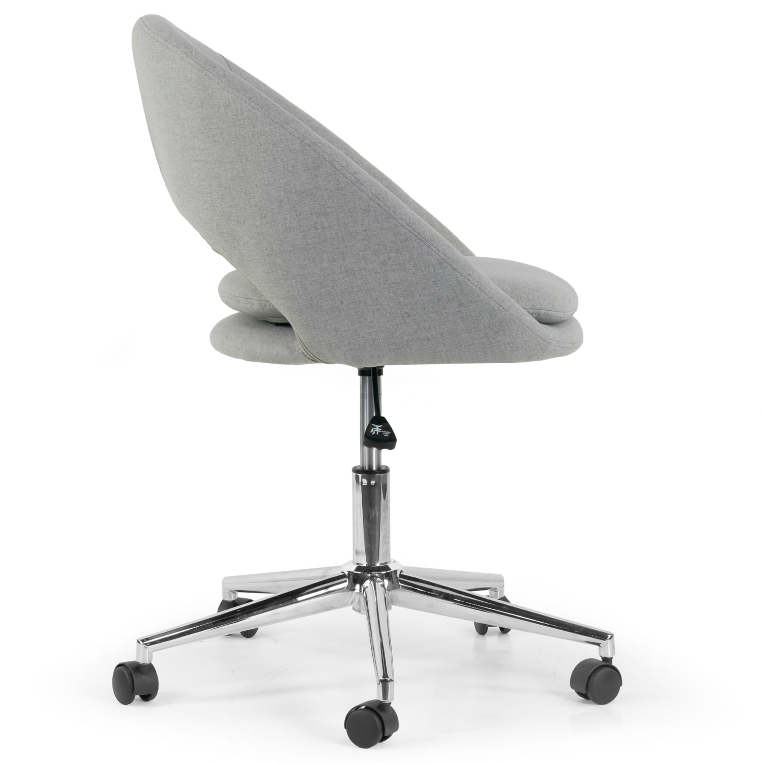 Glamour Home Aura Ergonomic Fabric Low-Back Adjustable Height Swivel Office Task Chair, Gray - Image 4