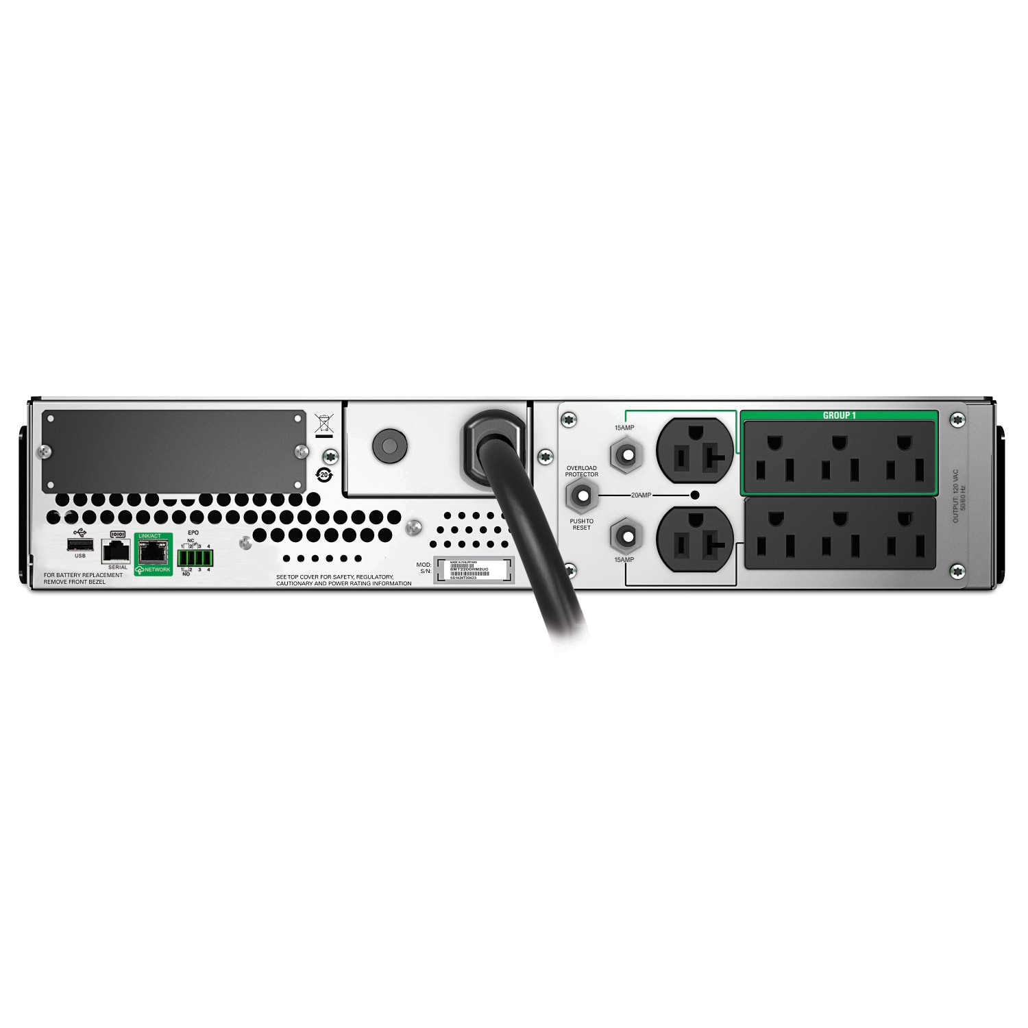 APC Smart-UPS 8-Outlet Rackmount With SmartConnect, 2,200VA/1,920 Watts, SMT2200RM2UC - Image 3