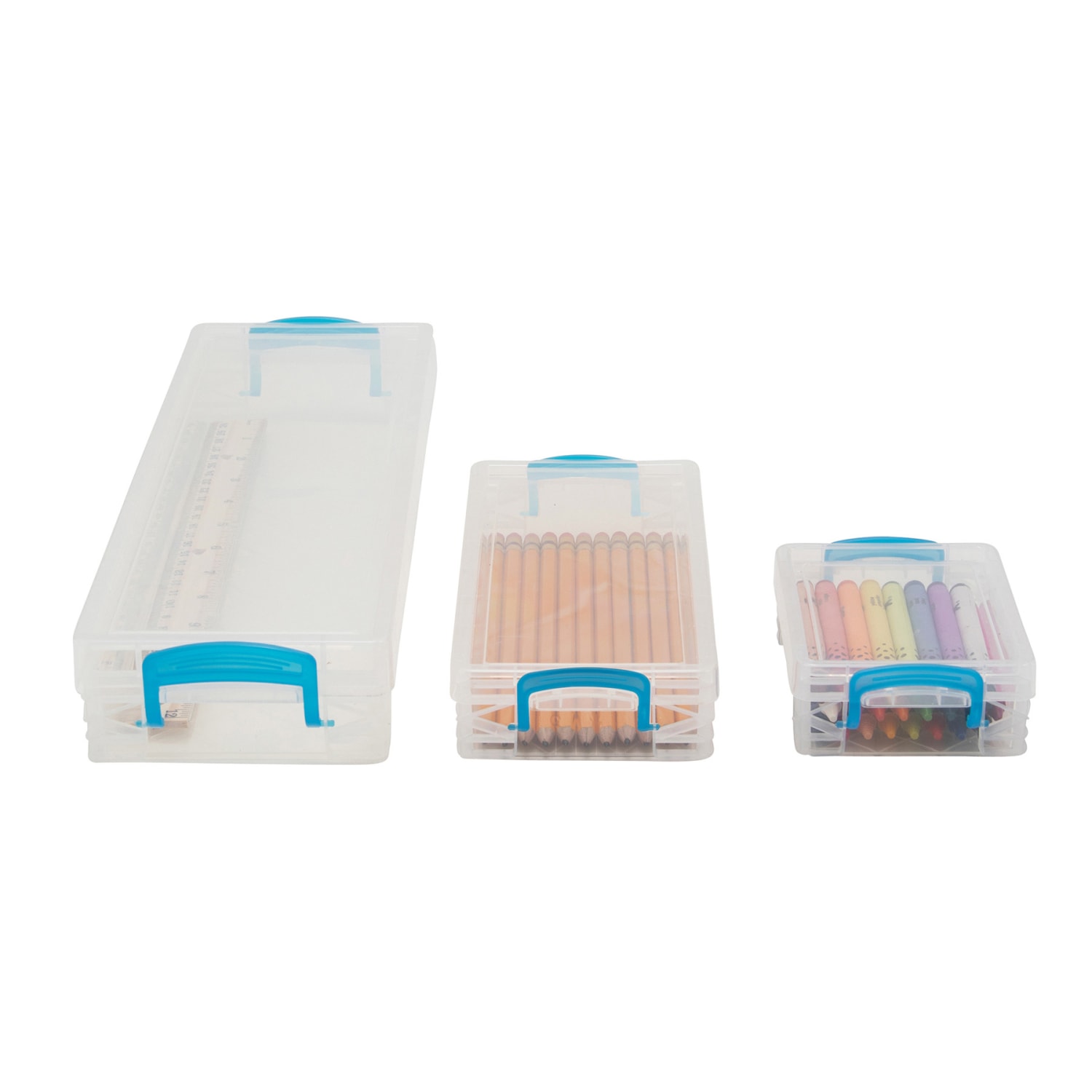 Super Stacker School Storage Kits, 4-1/2inH x 4-1/2inW x 14-1/4inD, Clear, 3 Boxes Per Kit, Set Of 2 Kits - Image 5