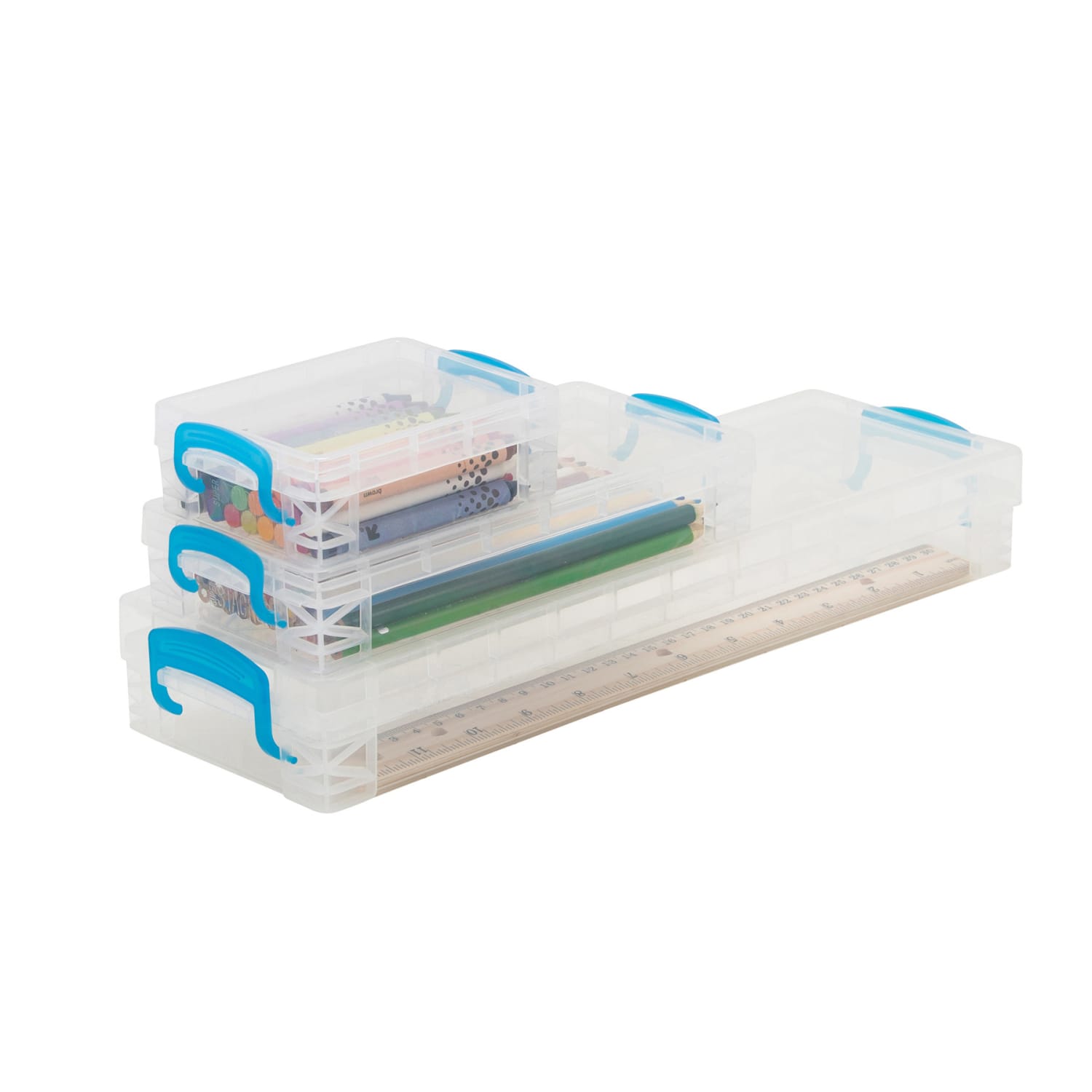 Super Stacker School Storage Kits, 4-1/2inH x 4-1/2inW x 14-1/4inD, Clear, 3 Boxes Per Kit, Set Of 2 Kits - Image 6