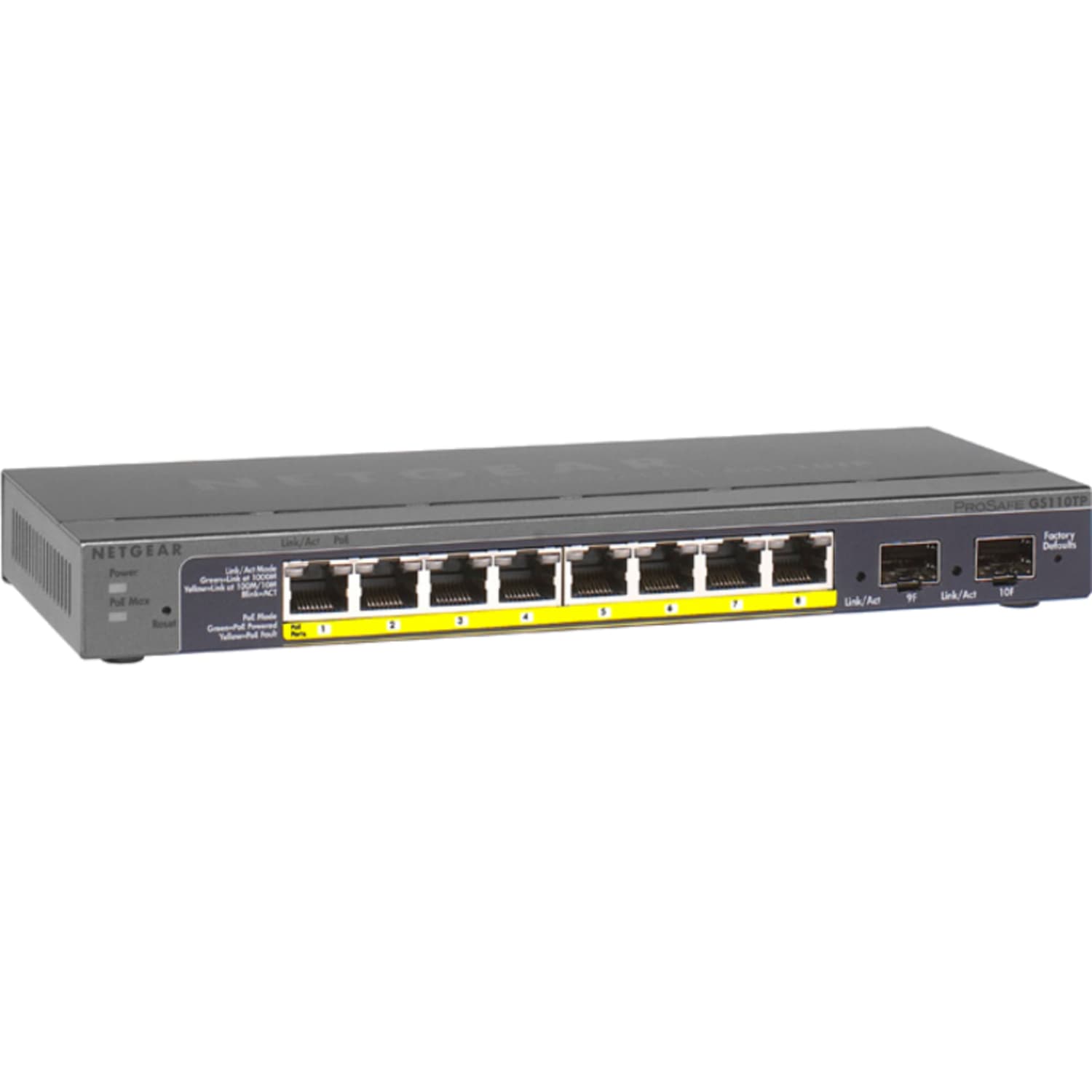 Netgear ProSafe GS110TP Ethernet Switch - 8 Ports - Manageable - 3 Layer Supported - Modular - 2 SFP Slots - GS110TP300NAS - Image 3