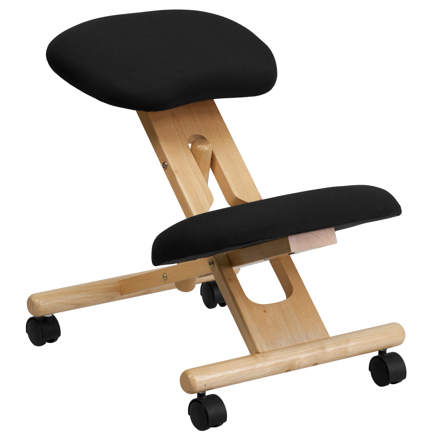 Flash Furniture Wood Mobile Ergonomic Kneeling Chair BlackBrown PopularChairscom