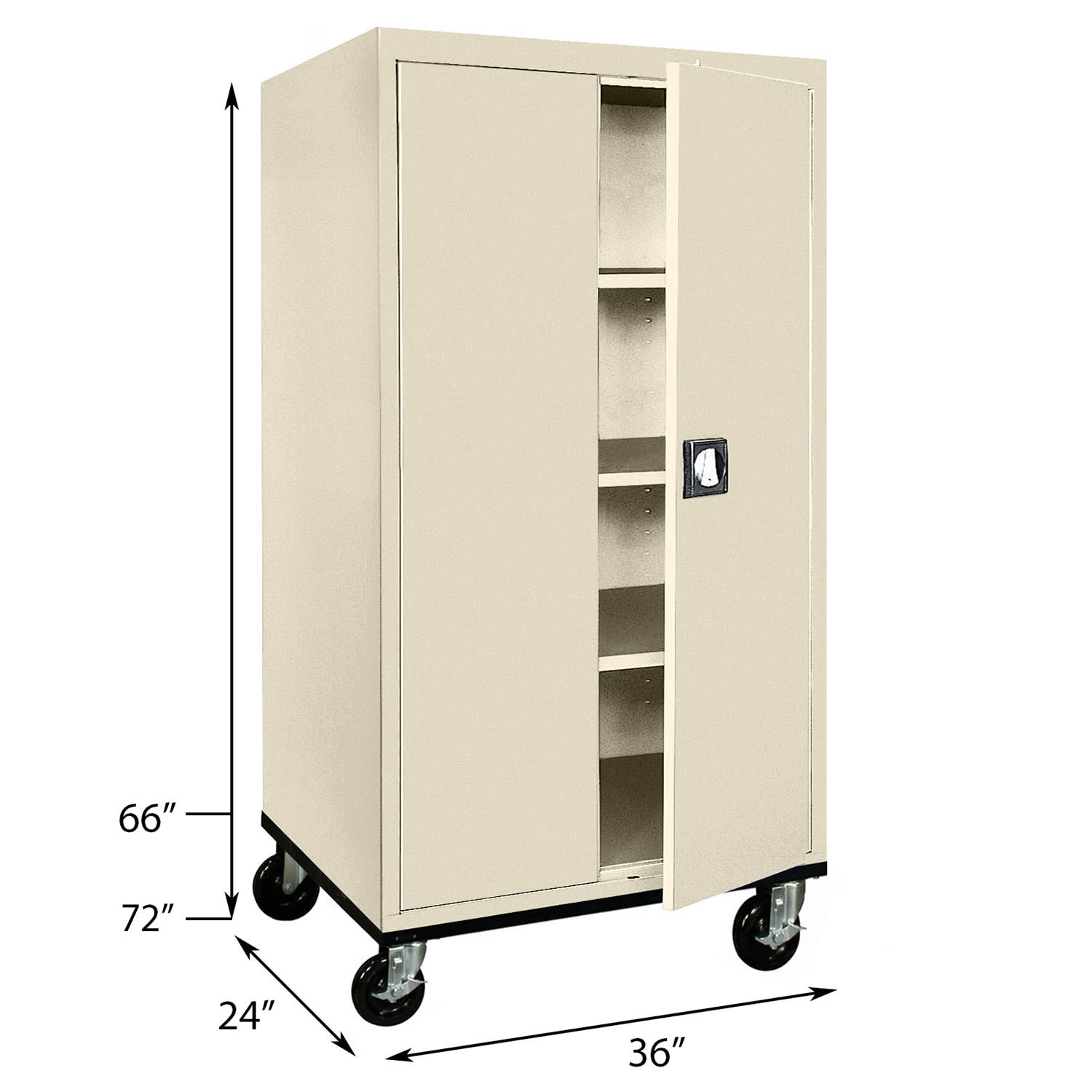 Sandusky Transport Series 36inW Heavy-Duty Mobile Storage Cabinet, Putty - Image 4