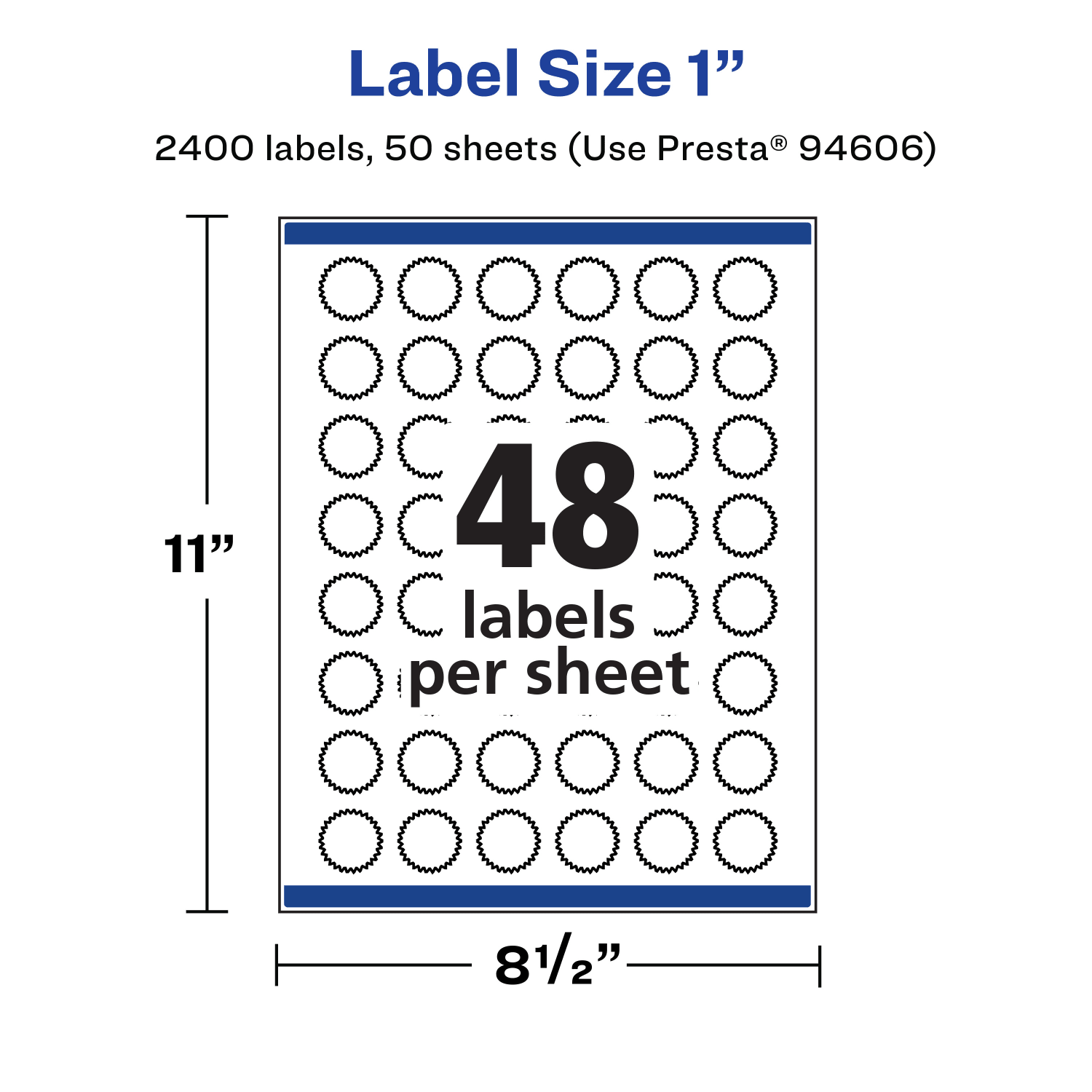 Avery Removable Labels With Sure Feed, 94606-RMP50, Starburst, 1in, White, Pack Of 2,400 Labels - Image 6