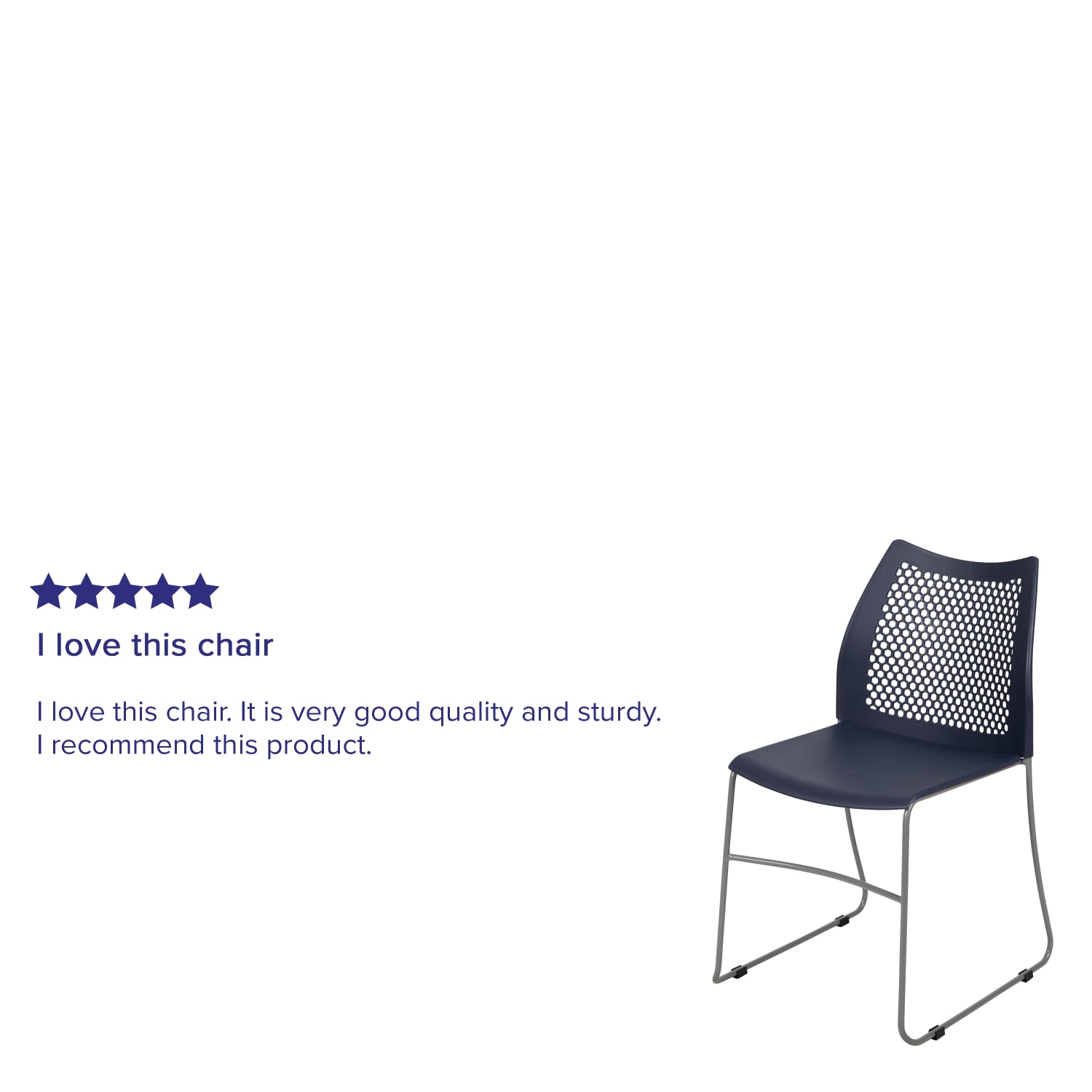 Flash Furniture HERCULES Series Stack Chairs, Blue, Set Of 5 Chairs - Image 6