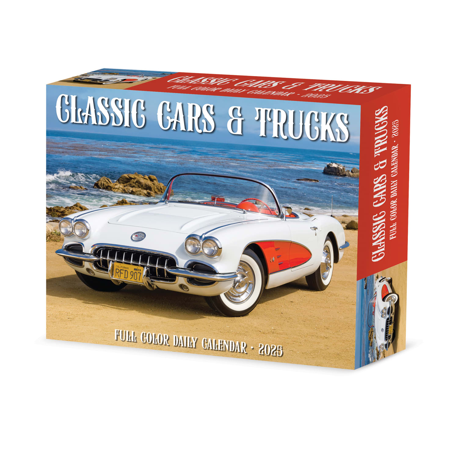 2025 Willow Creek Press Daily Desk Box Calendar, Hobbies, 5-1/2in x 6-1/4in, Classic Cars & Trucks, January To December, 40744