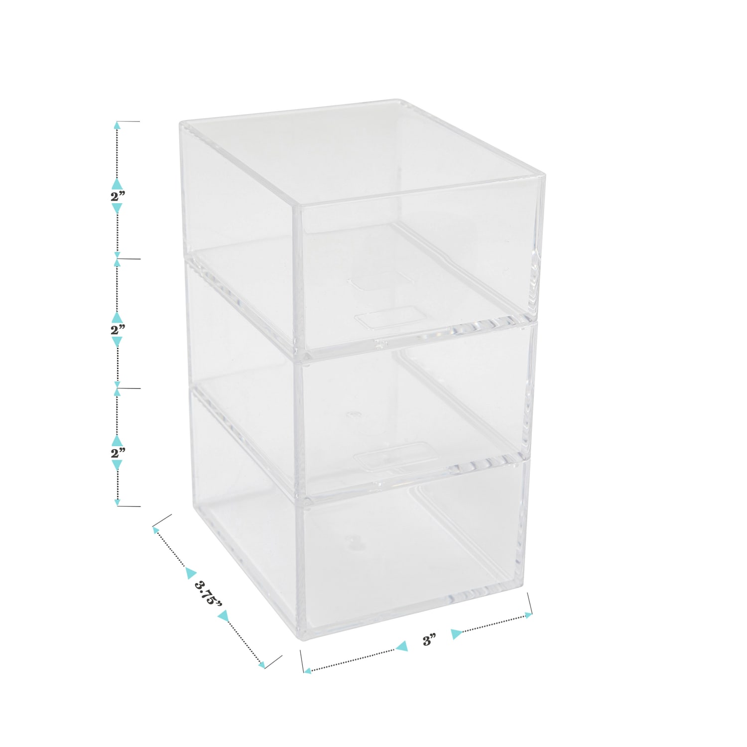 Martha Stewart Brody Stack & Slide Plastic Tray Office Desktop Organizers, 2inH x 3inW x 3-3/4inD, Clear, Pack Of 3 Organizers - Image 5