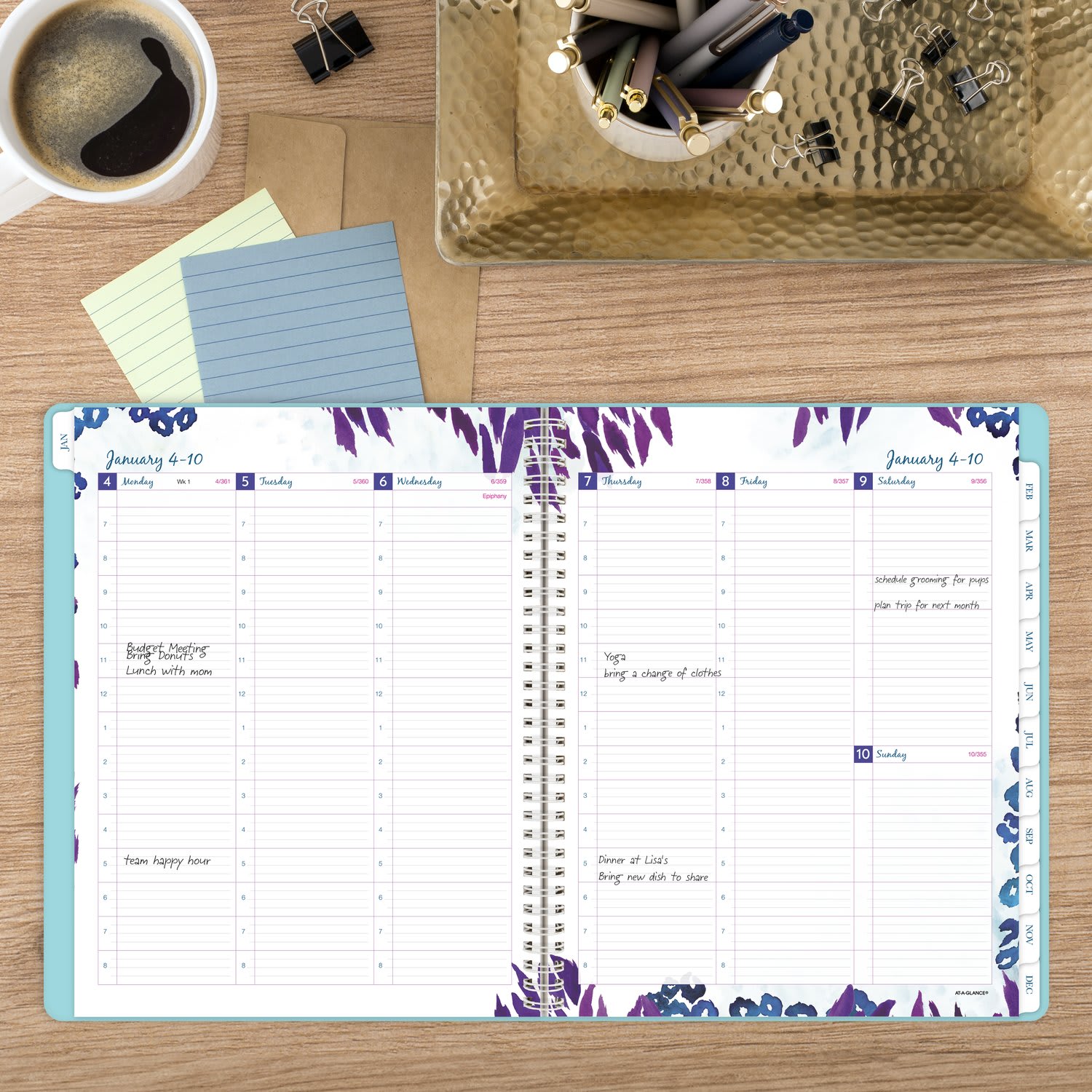 AT-A-GLANCE Wild Washes 2027 Weekly Monthly Appointment Book Planner, Teal, Large, 8 1/2in x 11in - Image 3